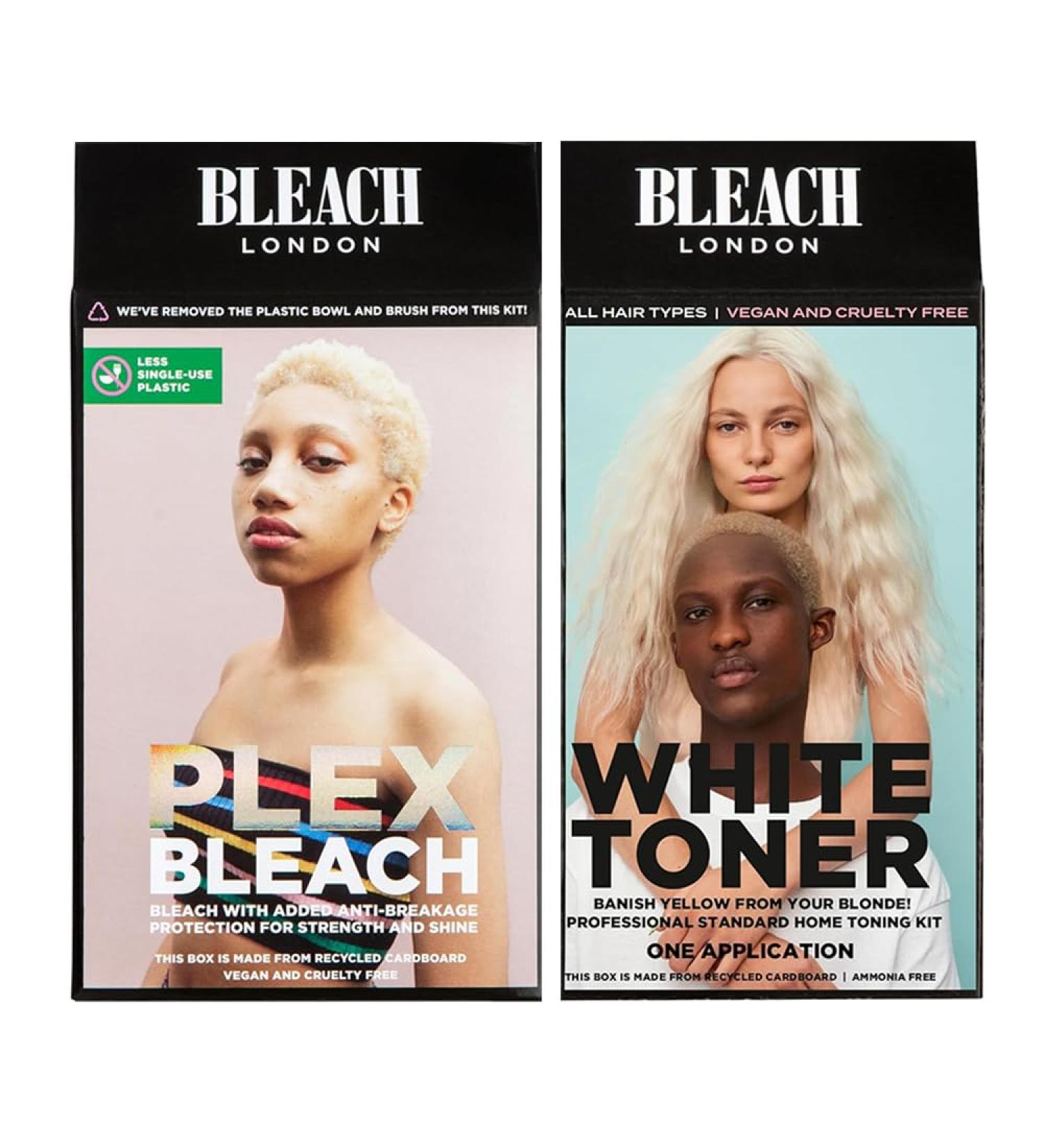 BLEACH LONDON - Cool Blonde Base Set - Plex Bleach Kit and White Toner Kit for bleaching and toning hair platinum - 2 pack - Buy Online on GoSupps.com