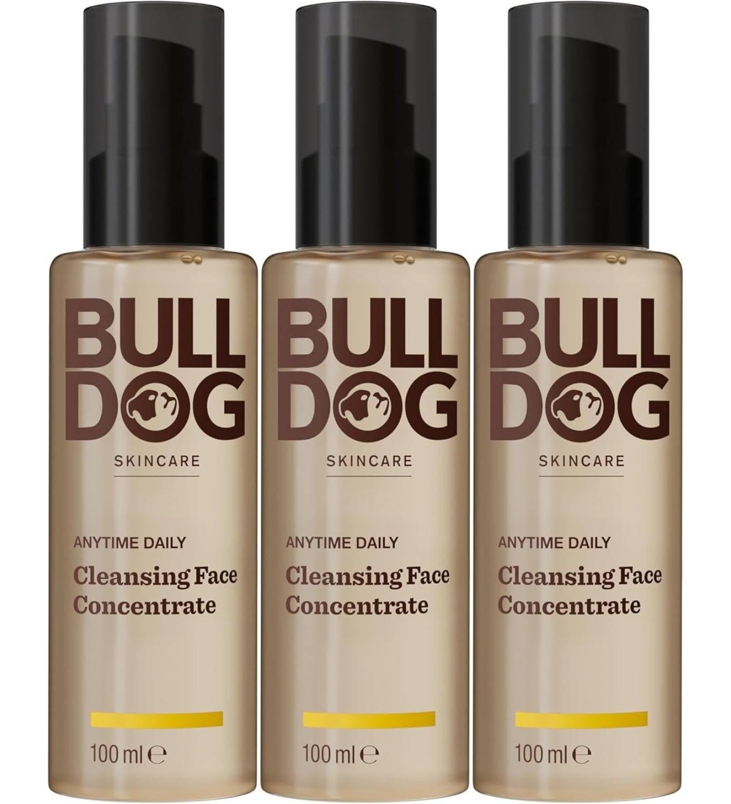 BULLDOG SKINCARE Anytime Daily Cleansing Concentrate for men Facial Wash 100ml x 3 Pack
