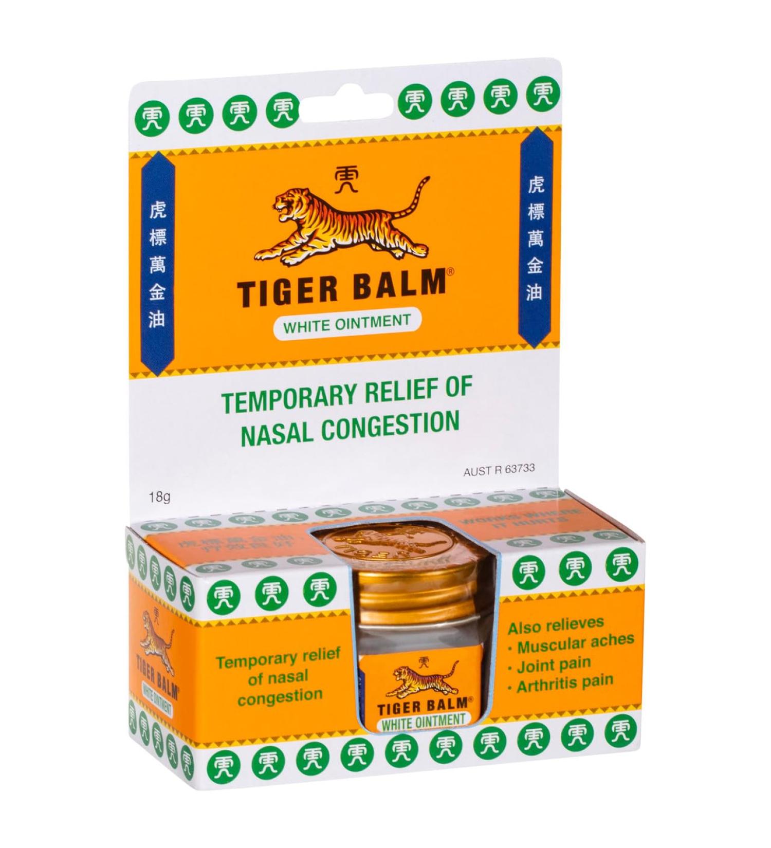 Tiger Balm White Ointment 18g (Pack of 3) - Fast Relief for Pain & Muscle Discomfort | International Shipping Available - Buy Online on GoSupps.com