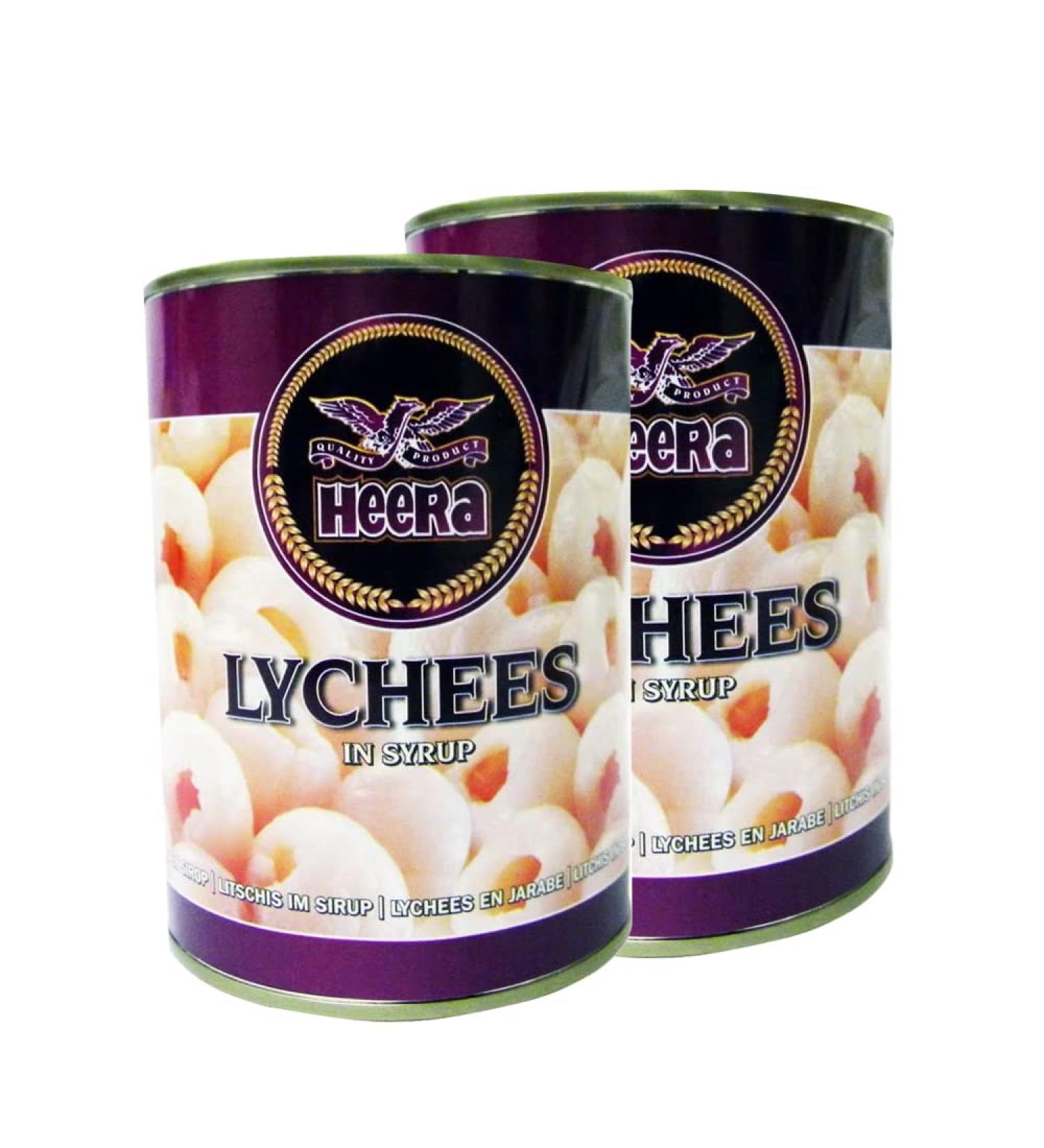 Heera Lychee | 567G | Lychee Puree | Infused Fruit Syrup | Great for Cocktails | Baking and Desserts | Indian Origin | Each 567G | Pack of 2