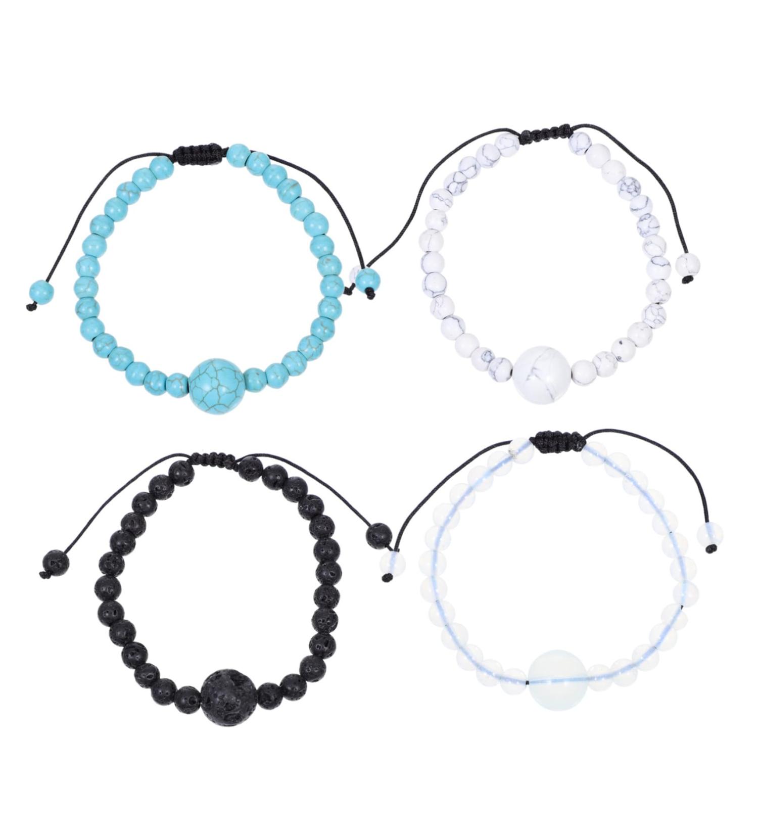 MARMERDO 4pcs Anti Motion Sickness Jewelry: Moonstone Ocean, Turquoise Beads, Portable Travel Gem Kelp - Buy Online on GoSupps.com