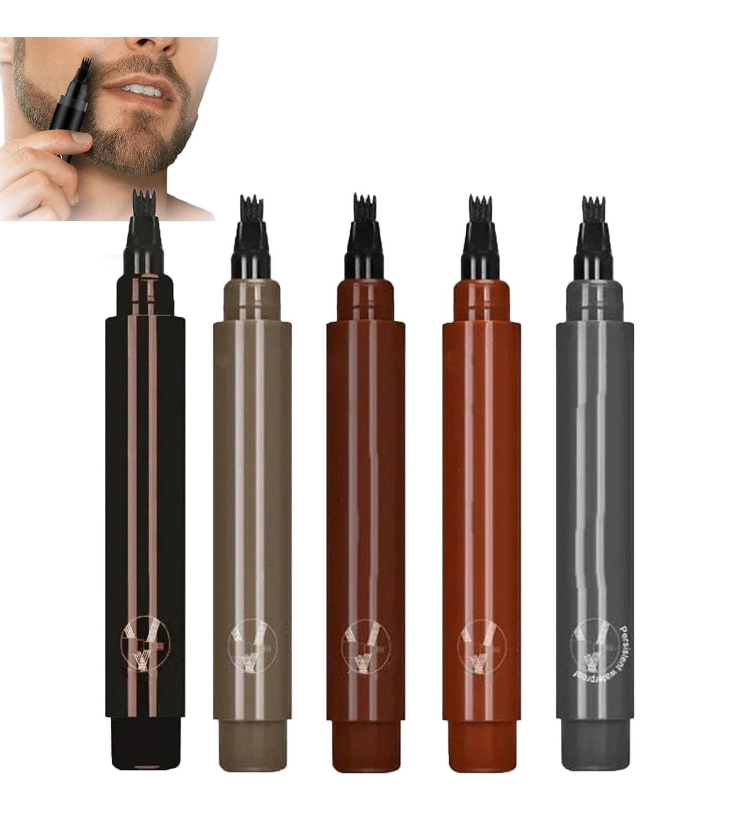 Versatile Waterproof Eyebrow & Beard Pencil - 4 Points Durable Filler & Brush for Men - Achieve Perfect Grooming - Buy Online on GoSupps.com