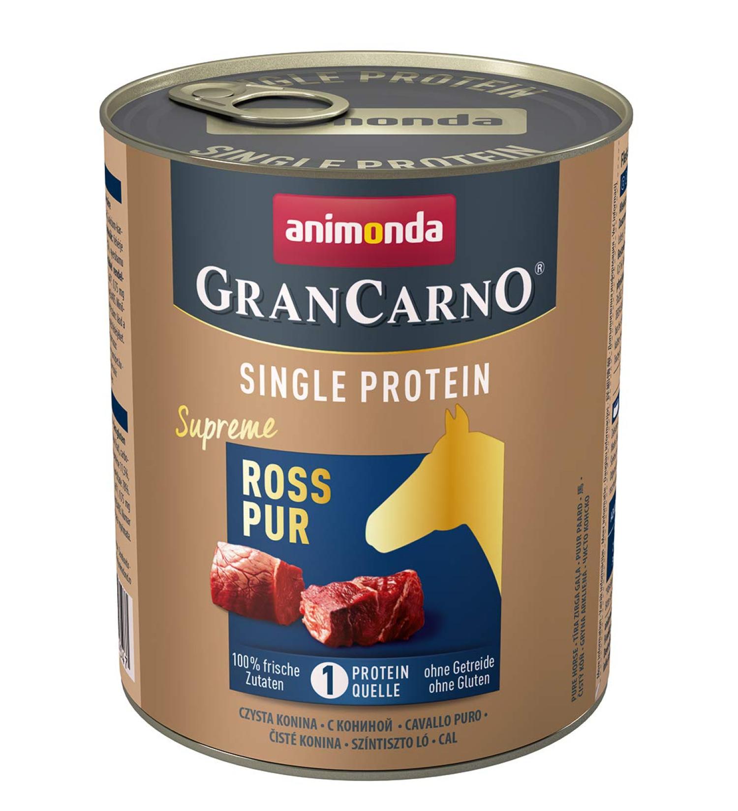 animonda Gran Carno adult Superfoods dog food wet food for adult dogs pure horse 6 x 800 g pure horse 1 piece (pack of 6)