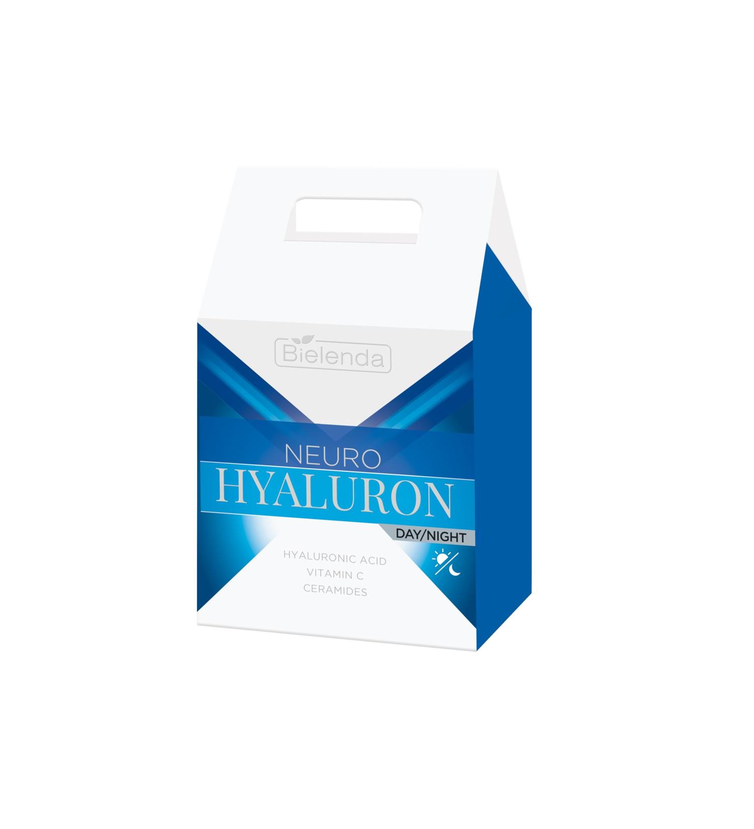 Bielenda NEURO HIALURON Facial Care Gift Set with Concentrated Moisturizing Cream 50ml and Hyaluronic Acid and Neuropeptide Serum 30ml - Buy Online on GoSupps.com