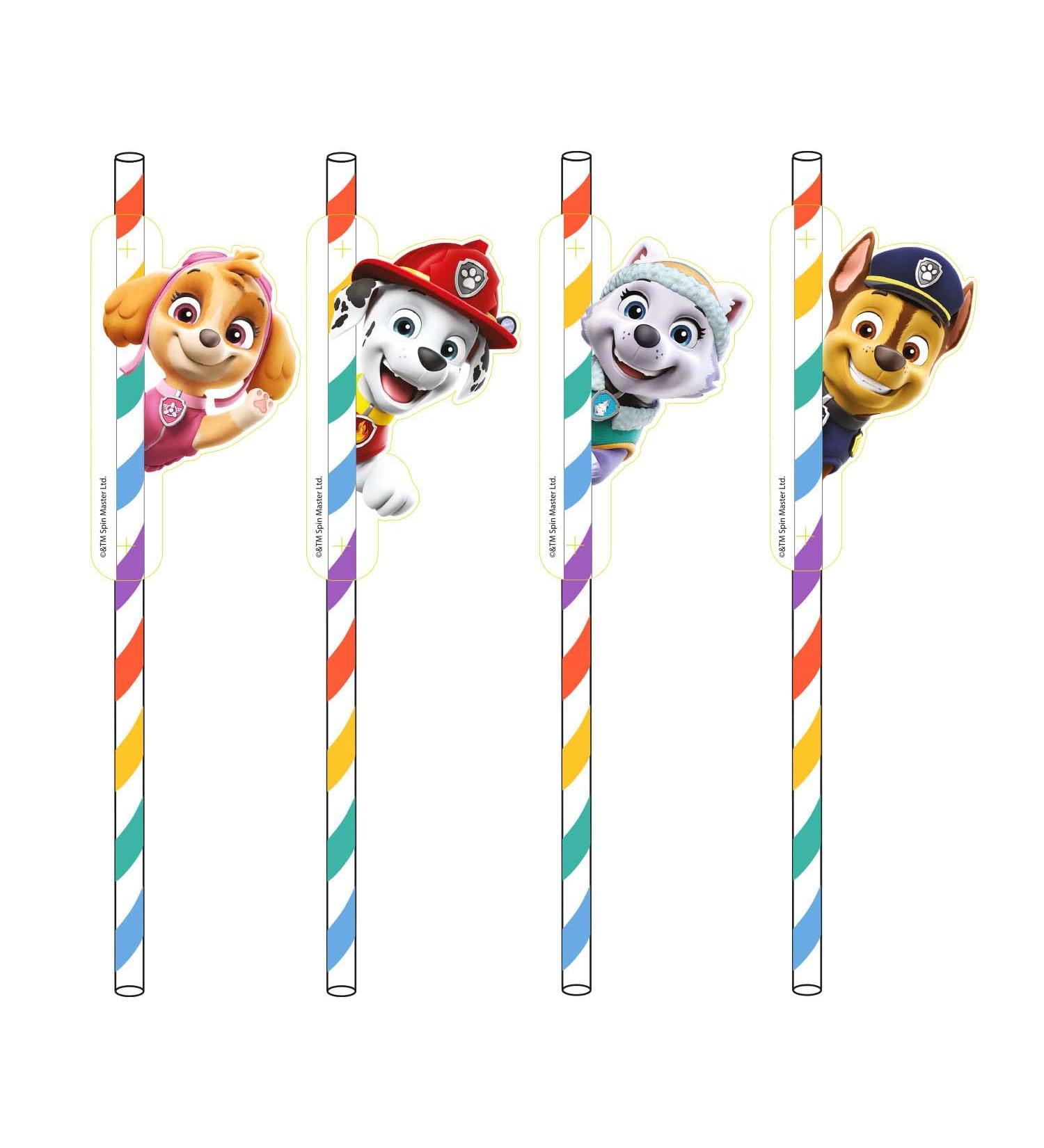 Amscan 9914525 Paw Patrol Paper Straws 2022 8 Pieces One Size Paper Straws