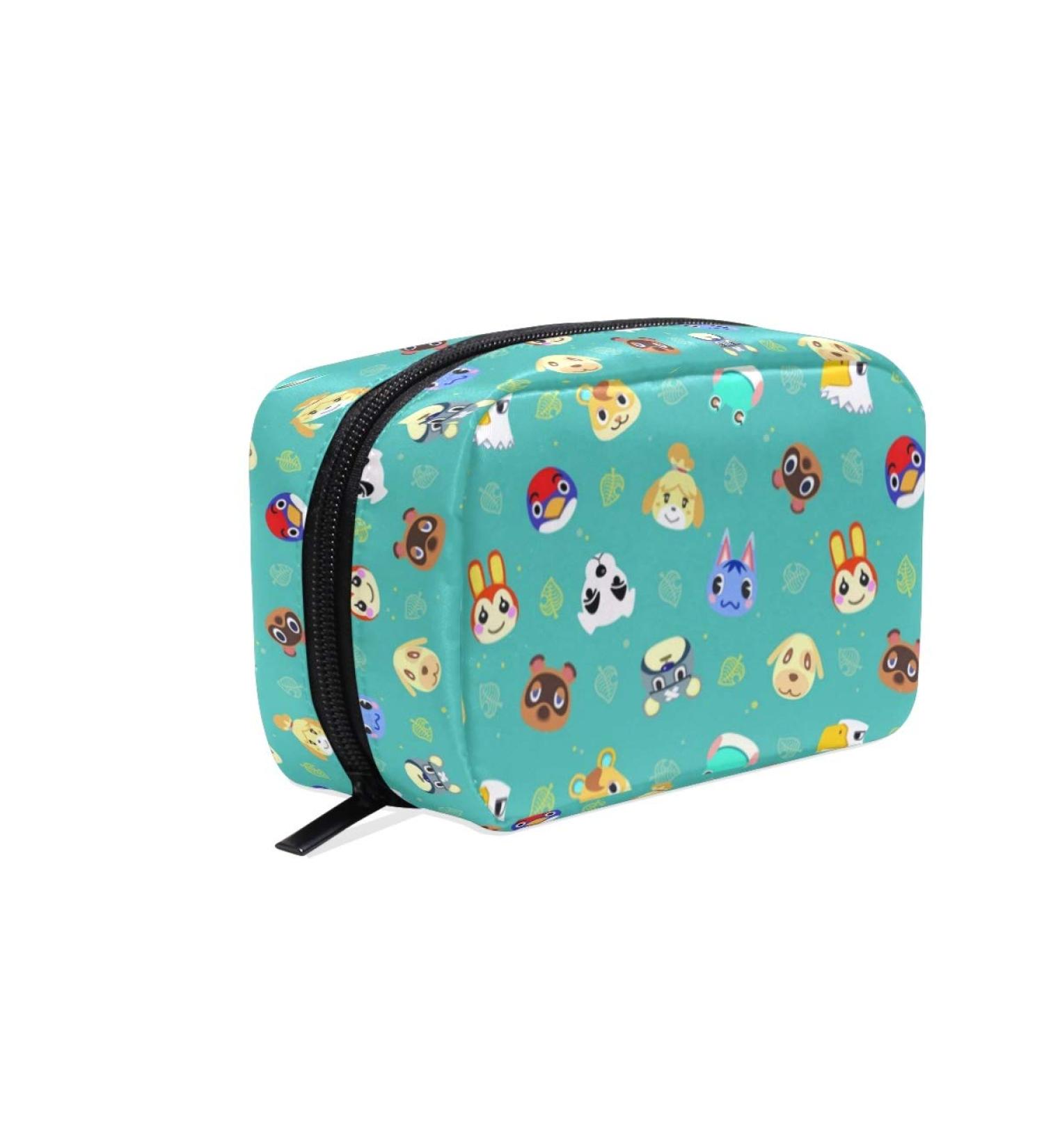 Animal Crossing Pattern Cosmetic Bag - Portable Travel Makeup Pouch with Zipper (Pattern 003) - Buy Online on GoSupps.com