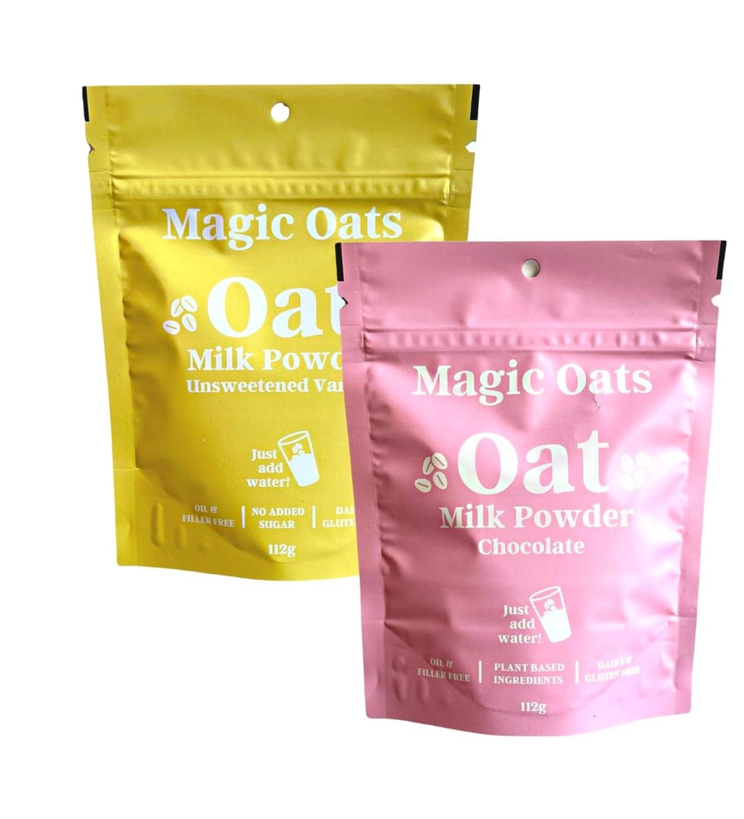 Magic Oats Oat Milk Powder. Non Dairy Creamer. Vegan Coffee Creamer. Gluten Free. Dairy Free. No Added Sugar. Lactose Free & Nut Free Almond & Soy Milk Alternative. 112g (2-Pack Chocolate & Vanilla) Chocolate & Vanilla 112 g (Pack of 3) - Buy Online on GoSupps.com