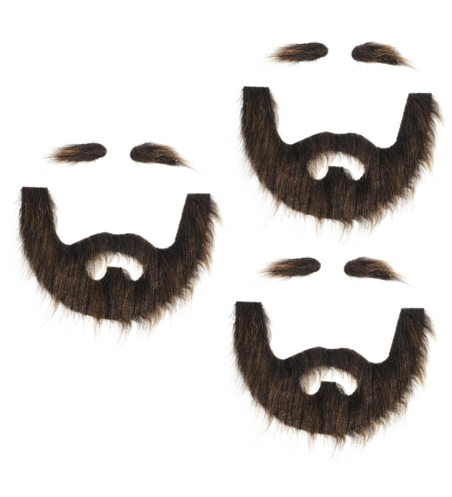 FOMIYES 3 Sets Beard Dress up Fake Beard False Mustache Pirate Beard Brown Beard Fake Mustache Beards Plush 20.00X13.00X0.50CMx3pcs Multix3pcs - Buy Online on GoSupps.com