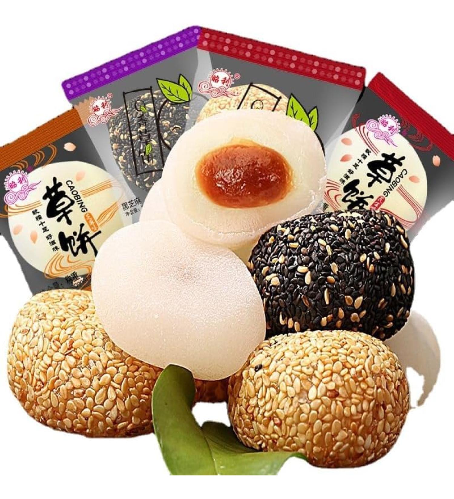 Glutinous rice cake dry black sesame mochi rice dumpling mixed taste pastry snacks healthy&nutritious snacks instant breakfast cakes and sweets mixed snacks Chinese food (4 Flavor Mix 500g) 4 Flavor Mix 500g - Buy Online on GoSupps.com