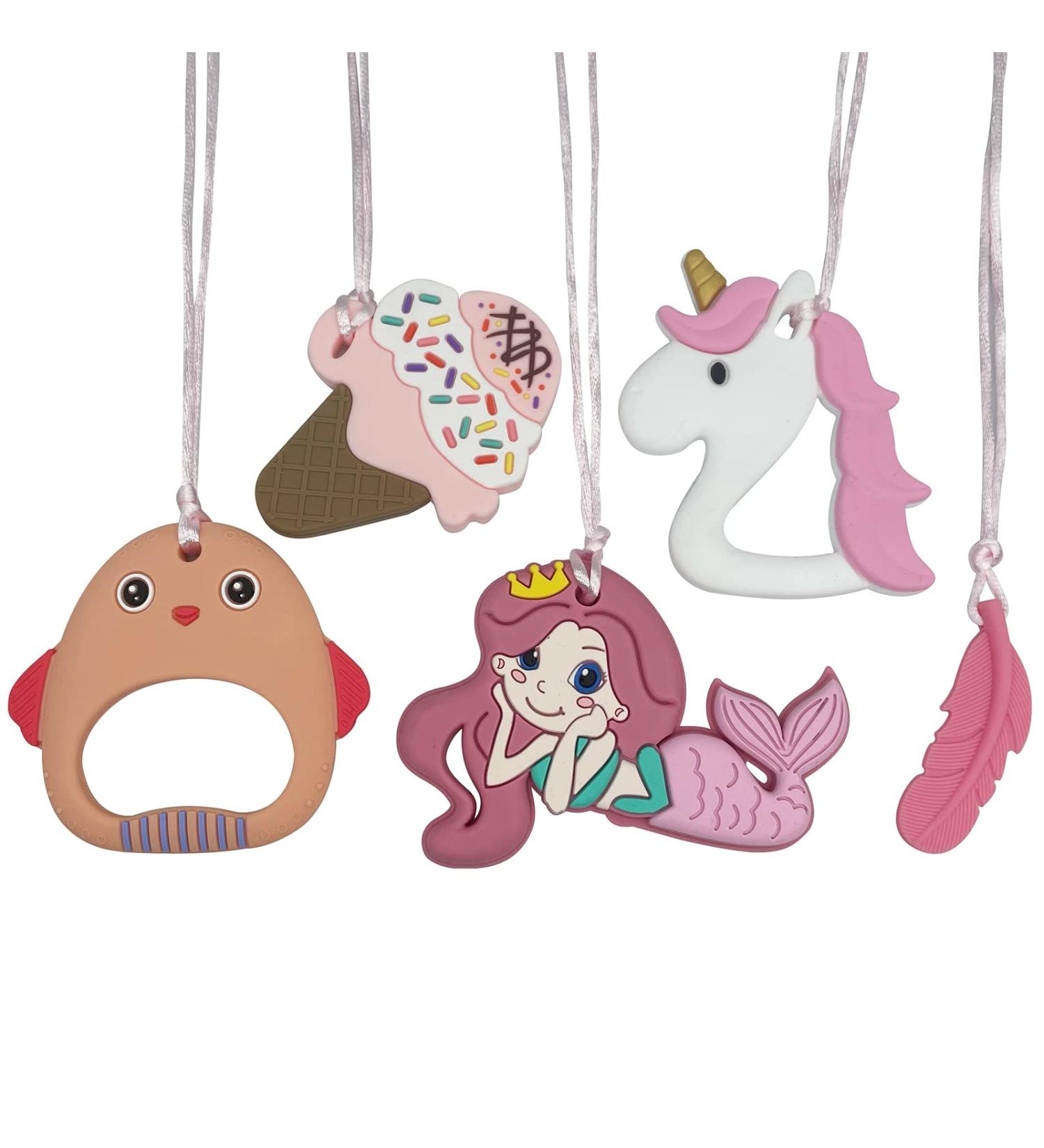 Sensory Chew Necklaces for Girls - Autism and Anxiety Chew Toys - ADHD Fidgets - Buy Online on GoSupps.com