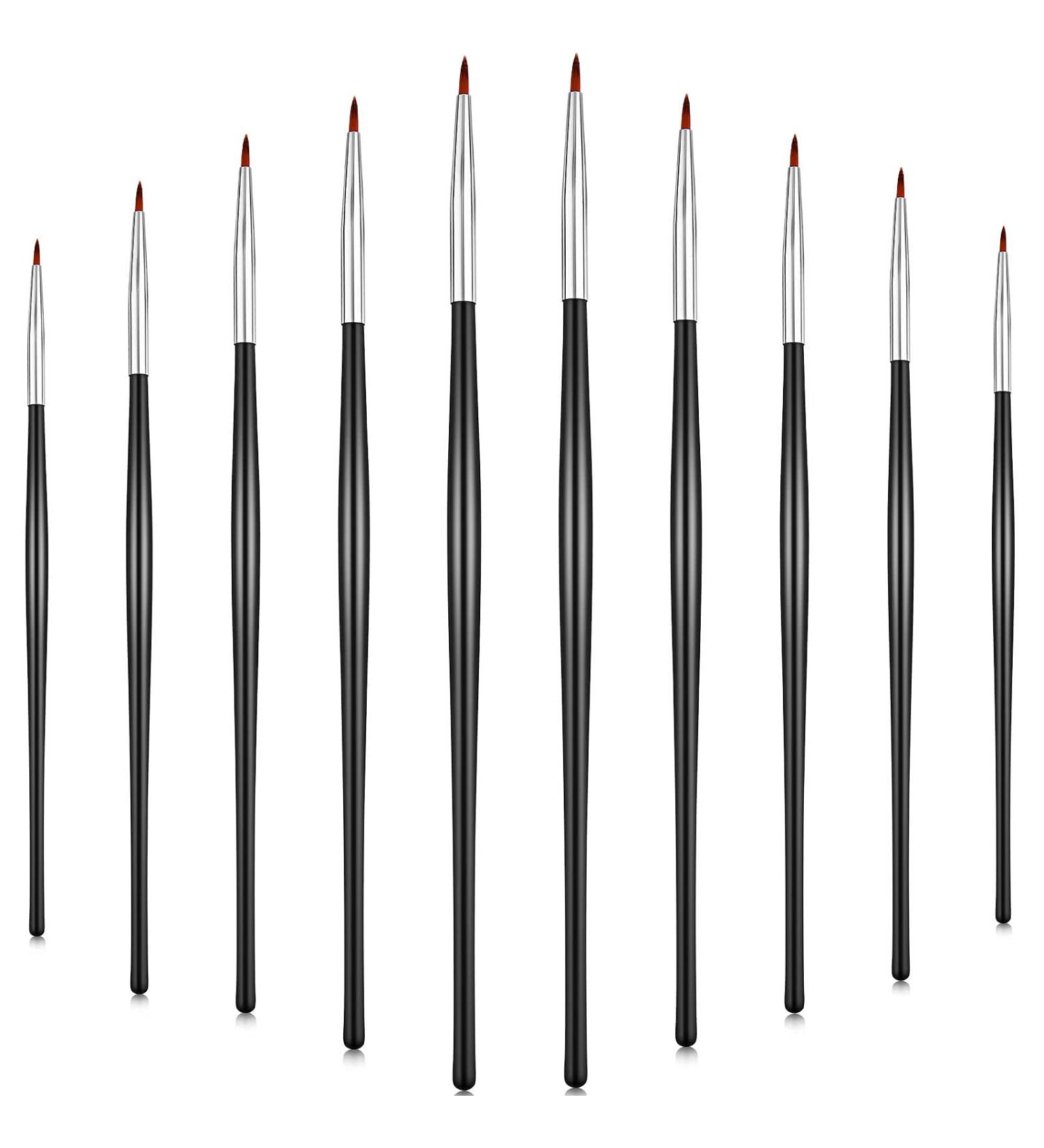 10 Pieces Thin Eyeliner Brushes - Fine Point Gel Eyeliner Tools for Perfect Eye Makeup - Synthetic Bristles for Wet Liquid & Water-Activated Eyeliner - Buy Online on GoSupps.com