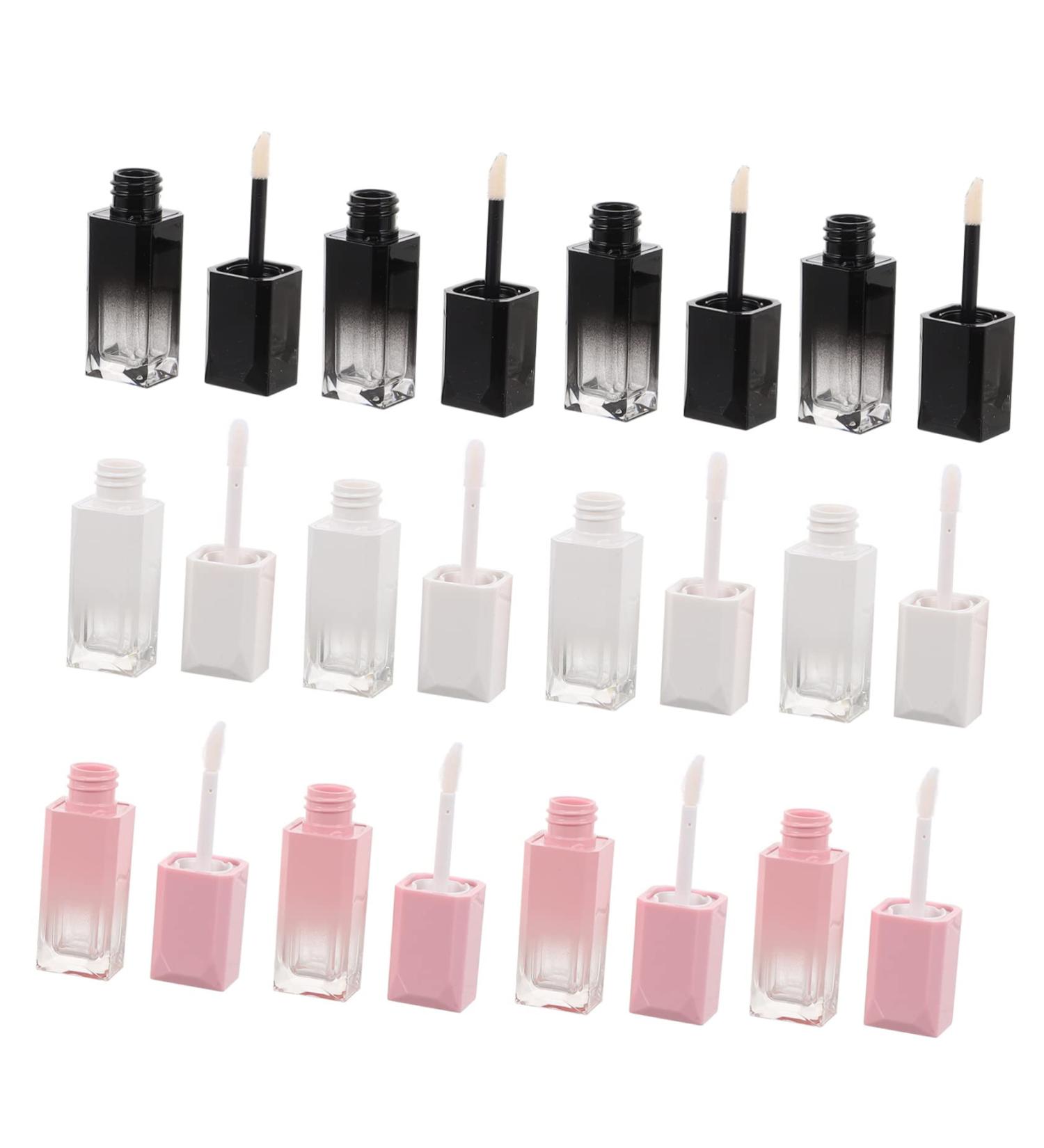 minkissy 12pcs Gradient Color Lip Gloss Tubes Cute Reusable Lip Oil Bottles For Travel For Lip Gloss Cosmetics Compact Space Saving For Filling Creative Makeup - Buy Online on GoSupps.com
