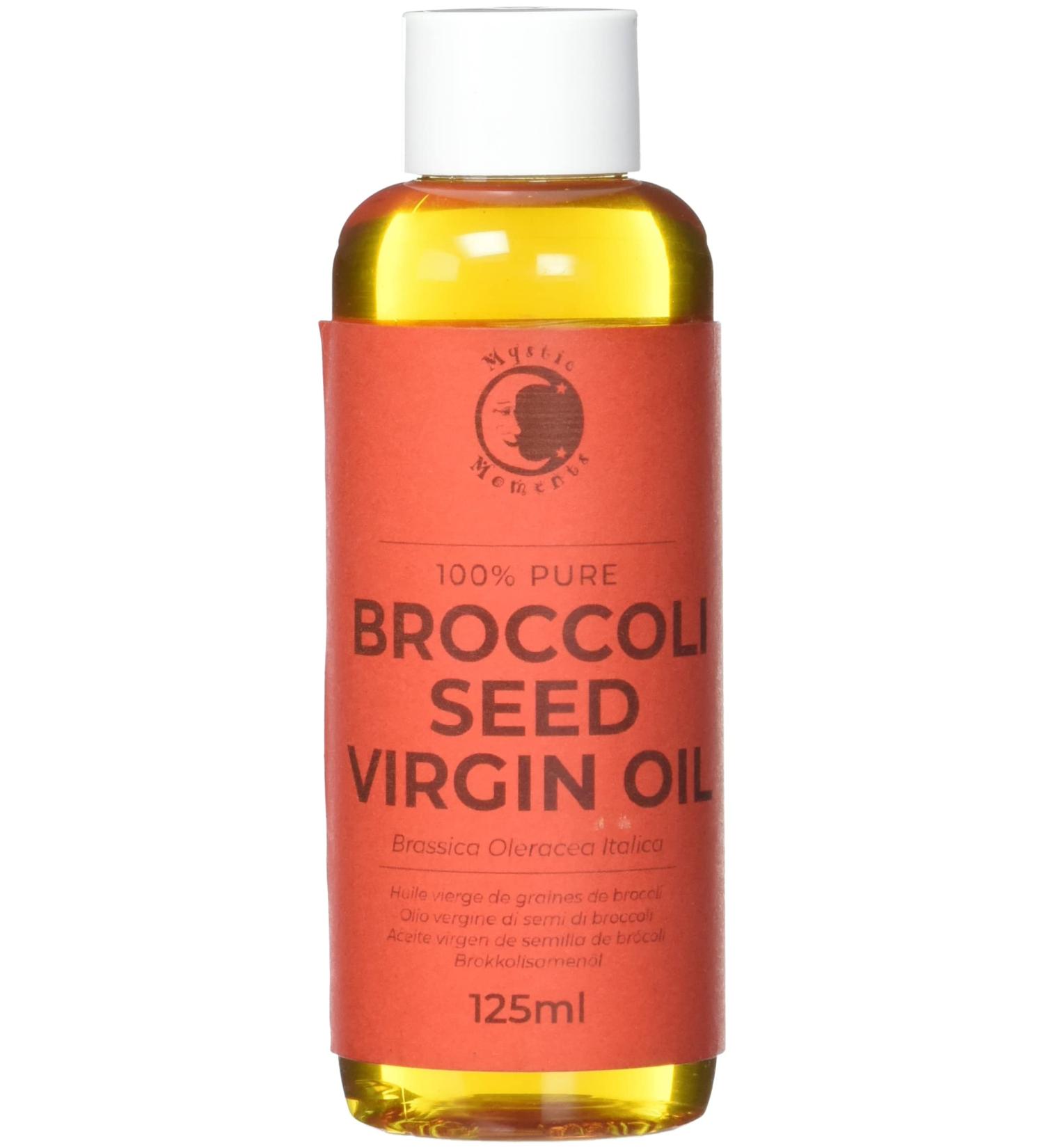 Buy Mystic Moments Broccoli-Samous Virgin Carrier Oil 125ml | Pure Natural Oil for Hair Face Nails Aromatherapy & Massages | Vegan GVO - Buy Online on GoSupps.com