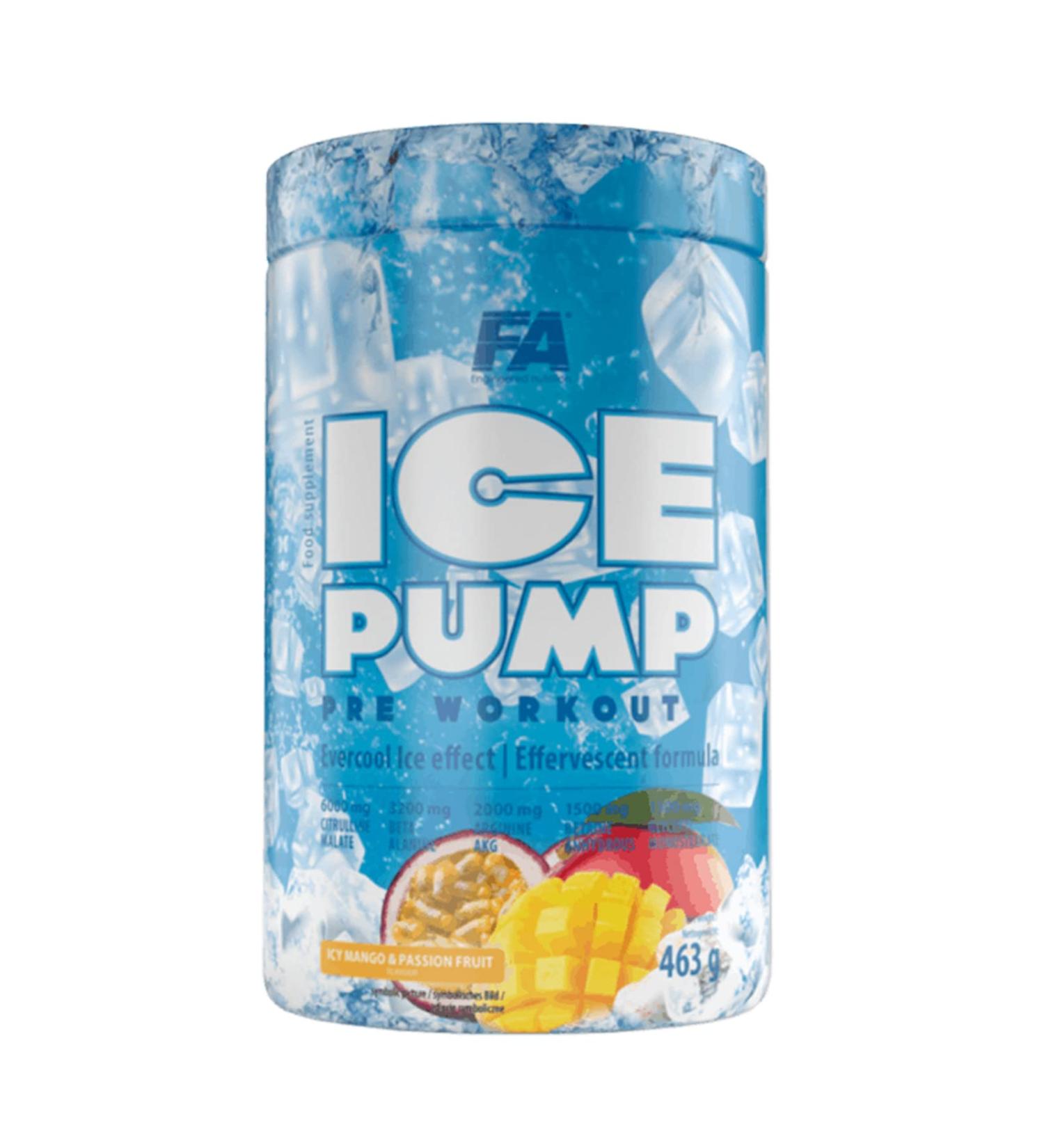 Fa Nutrition Ice Pump Booster 463g | Pre-Workout Supplement for Bodybuilding | Cooling Effect with L-Citrulline Beta Alanine Caffeine | Mango Passion Fruit Flavor - Buy Online on GoSupps.com