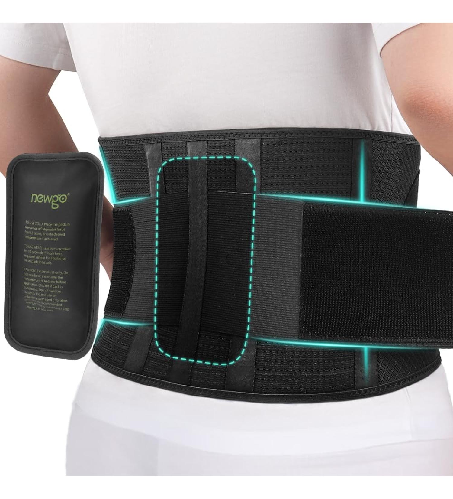 Buy Newgo Back Support Belt with 5 Struts Comfortable Heat/Cool Lower Back Bandage for Men & Women Breathable Work Belt for Pain Relief - Buy Online on GoSupps.com