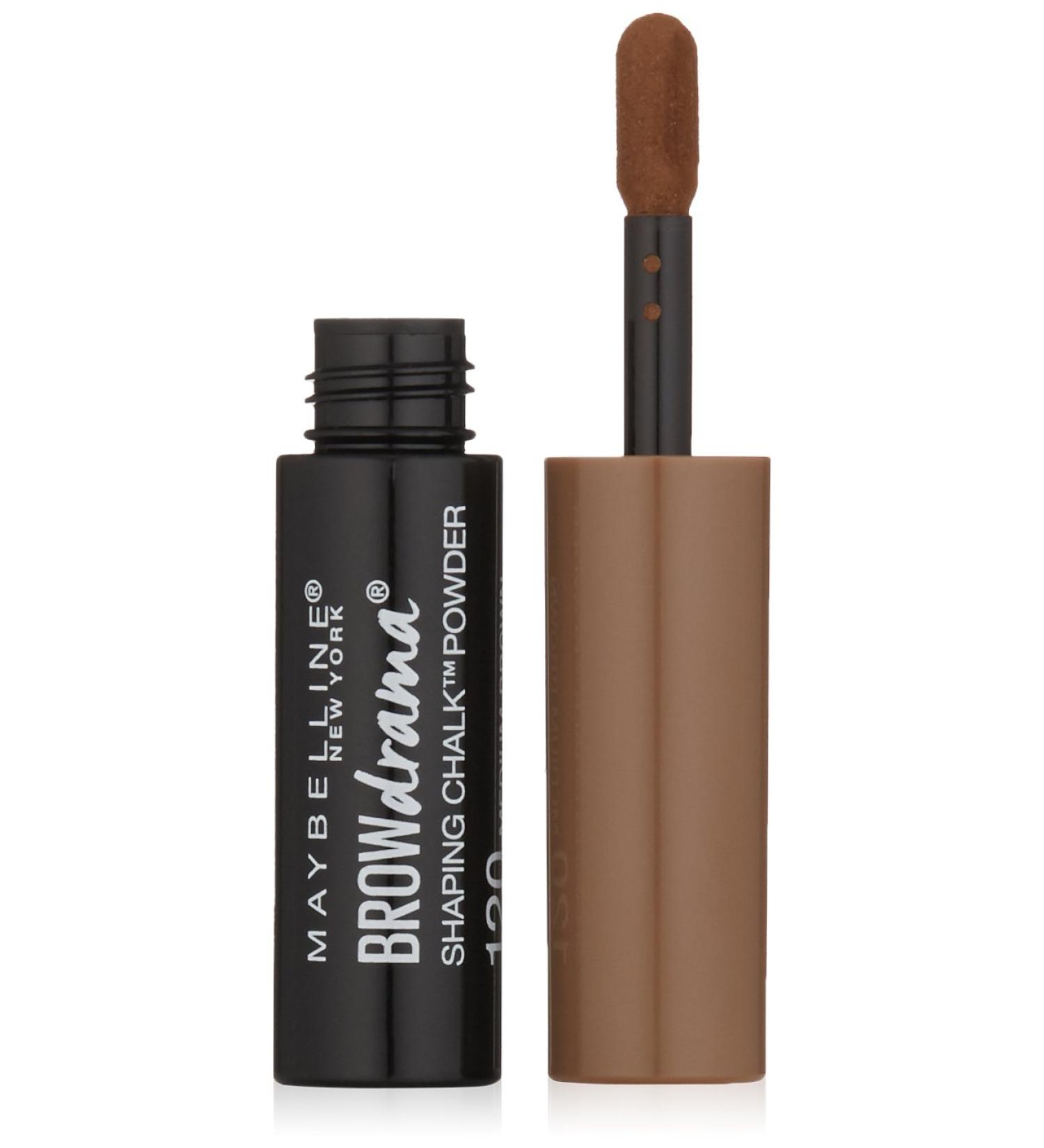 Maybelline New York Brow Drama Shaping Chalk Powder - Medium Brown 0.035 Fl Oz - Buy Online on GoSupps.com