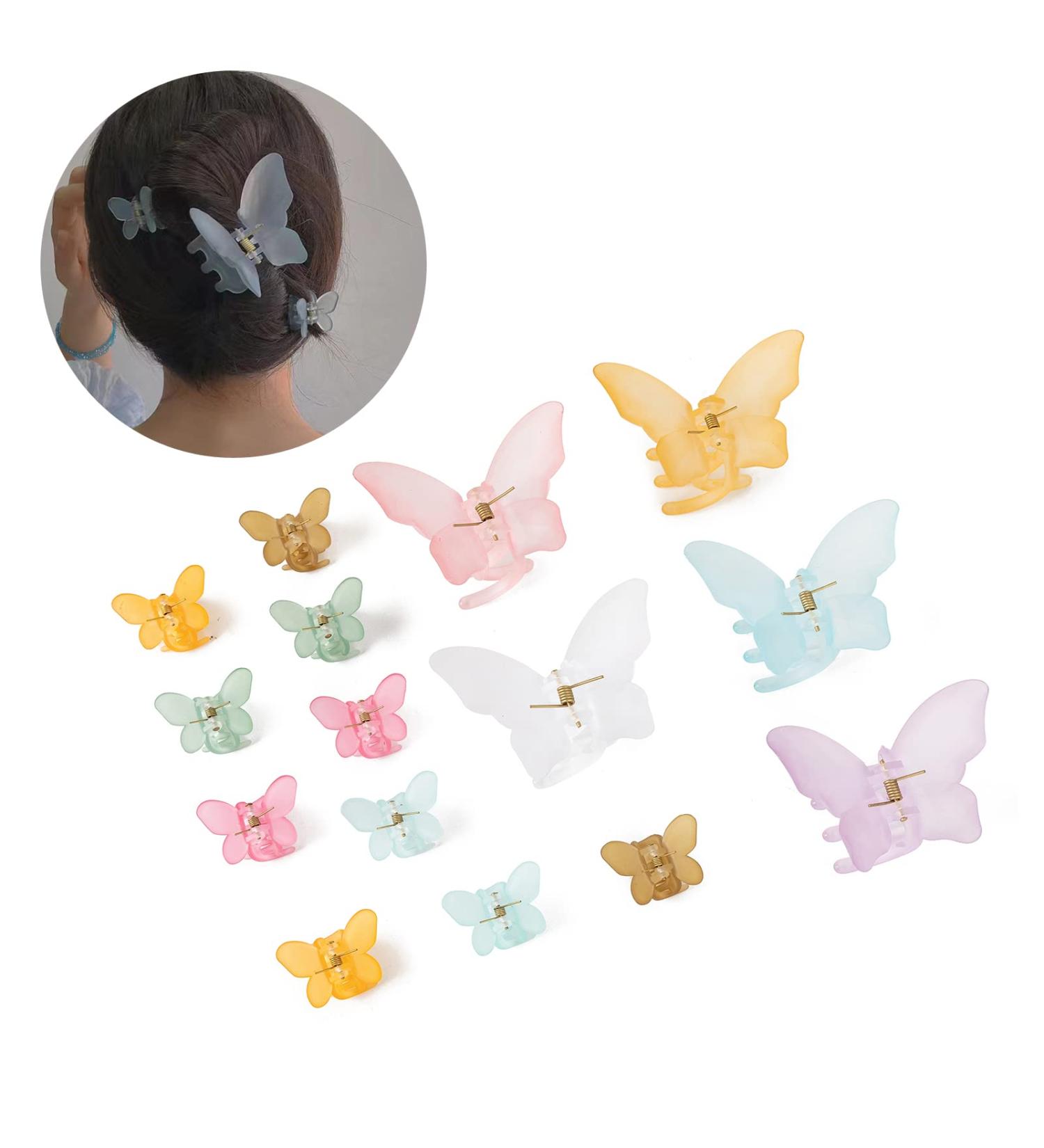 Agirlvct 15 PCS Matte-Color Butterfly Hair Claw Clips | Non-Slip Medium Hair Jaw Clips for Women & Girls | Strong Hold Cute Hair Accessories - Birthday Gift | Thick & Thin Hair - Style 2 - Buy Online on GoSupps.com