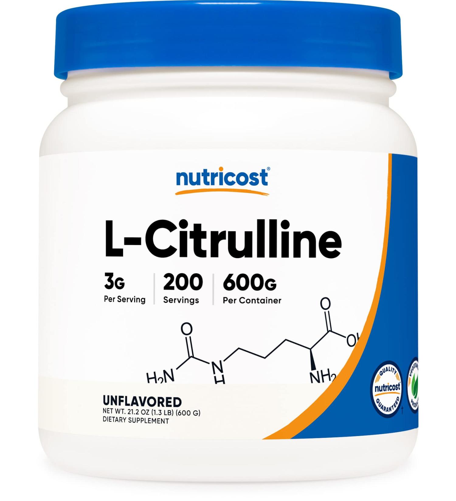Nutricost Pure L-Citrulline Powder - 600g (1.32lb) Pack of 1 - Buy Online on GoSupps.com