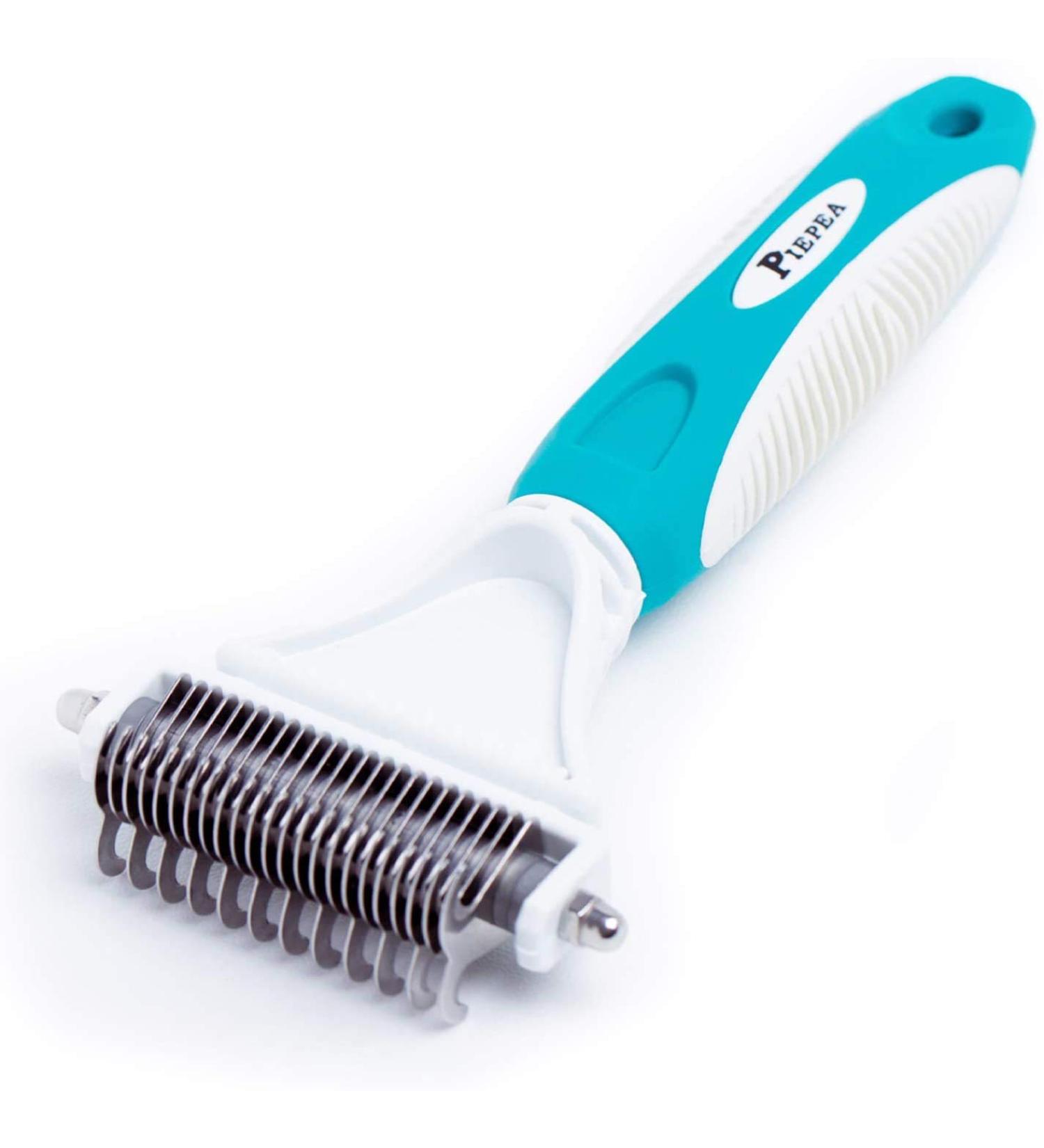 Piepea Pet Dematting Comb for Dogs & Cats 23+12 Teeth Double Sided Professional Grooming Rake Shedding Brush Rake Dematting Tool to Remove Undercoat Knots Mats & Tangles - Buy Online on GoSupps.com