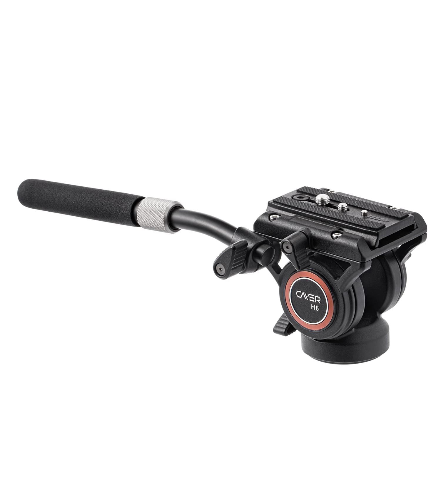 Cayer H6 Video Fluid Head Tripod with 60mm Flat Base & Pan Bar Handle - Max 13.2LB Load Capacity - Buy Online on GoSupps.com