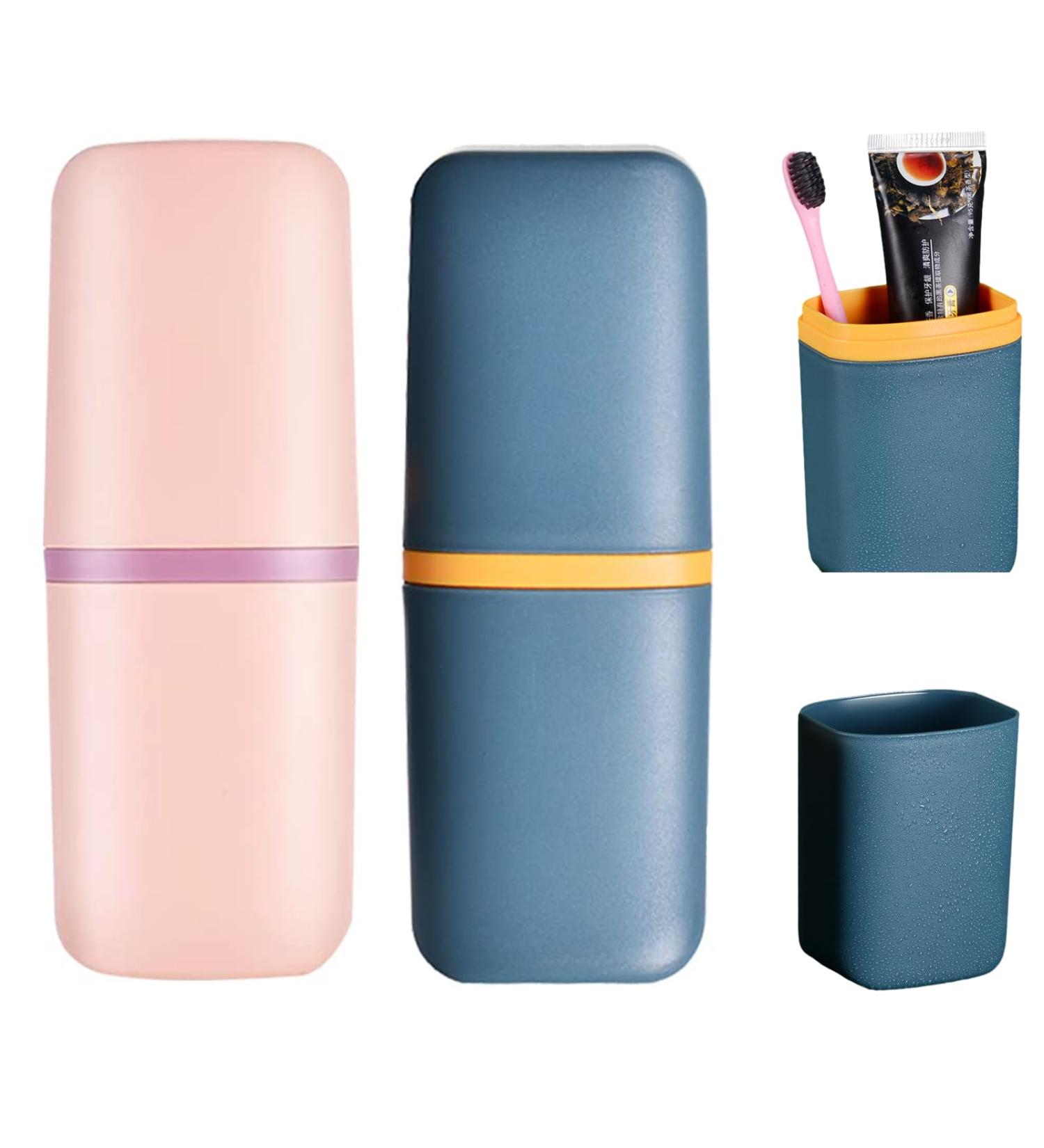 Travel Toothbrush Case - 2 Pack | Durable Plastic Etui for Kids & Adults | Perfect for Camping Hiking & Business Trips - Buy Online on GoSupps.com