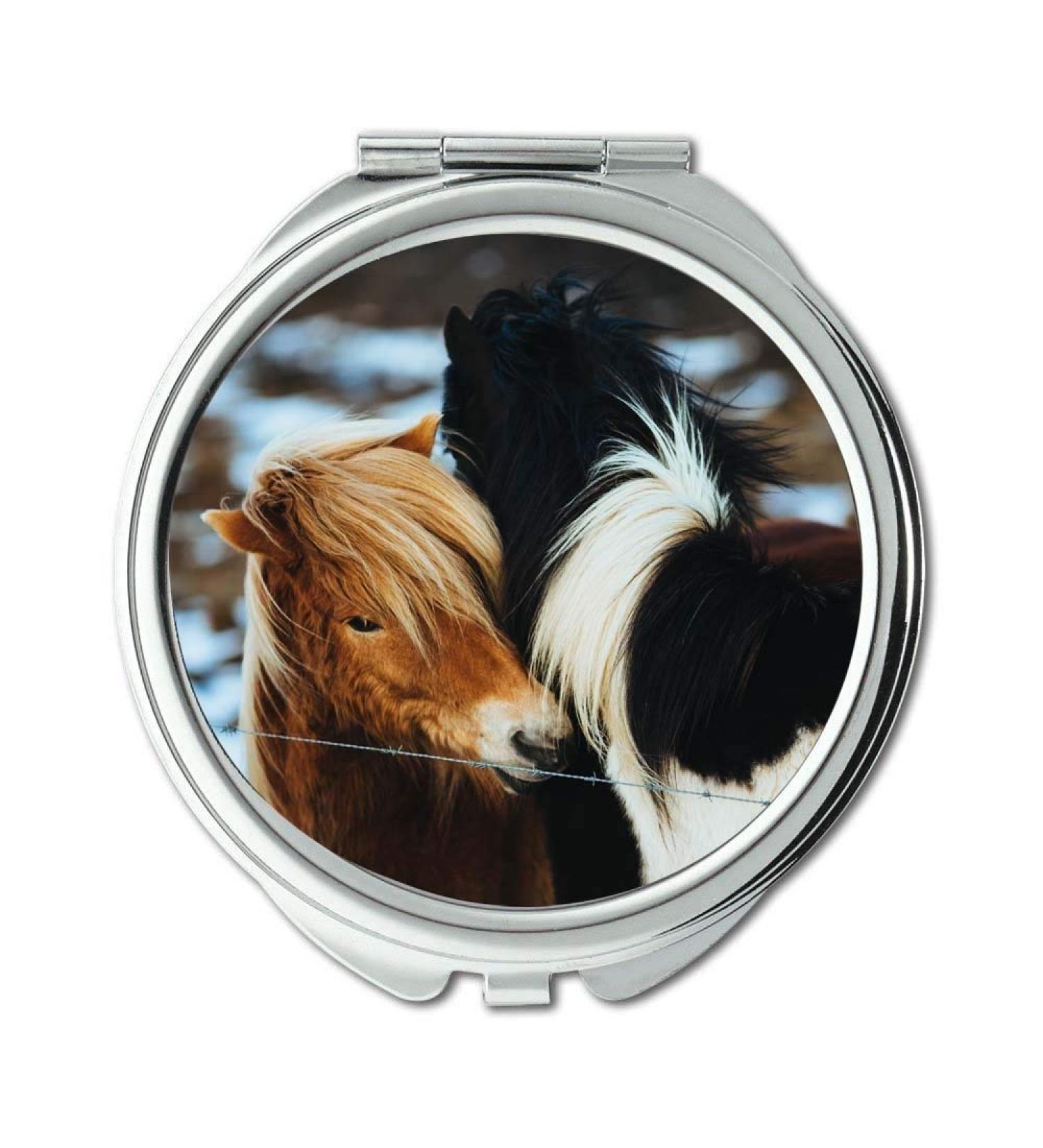 Mirror makeup mirror animals cold horses pocket mirror portable mirror - Buy Online on GoSupps.com