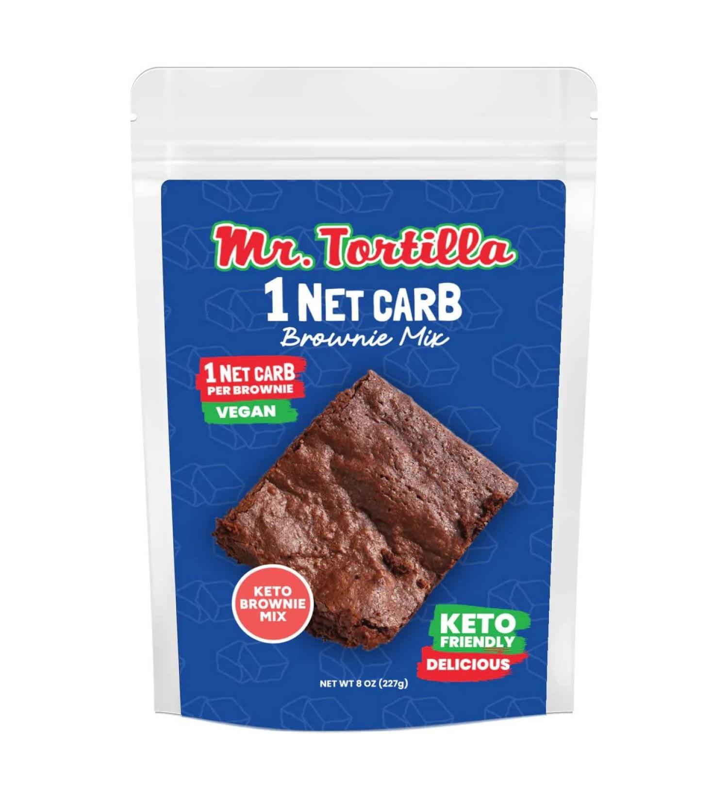 Mr. Tortilla 1 Net Carb Baking Mix - Low Carb Paleo Keto-Friendly Sweet Snacks - Vegan & Gluten-Free - Almond Flour Double Fudge Brownie 8 Oz - Buy Online on GoSupps.com
