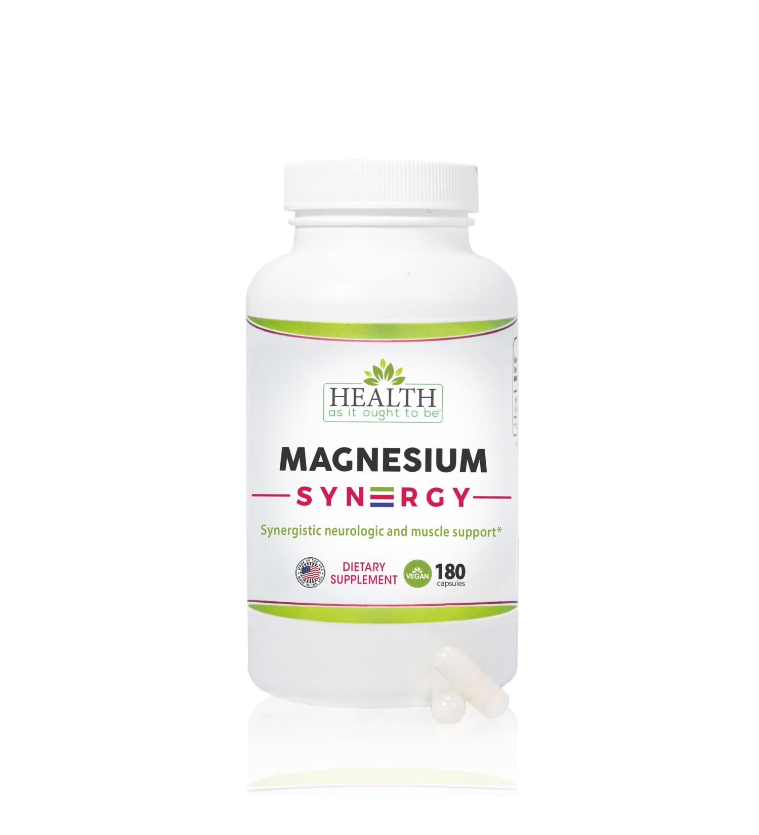 Magnesium Syn3rgy (Mag BisGlycinate Mag Malate Mag Taurate) - 180 Capsules - Buy Online on GoSupps.com