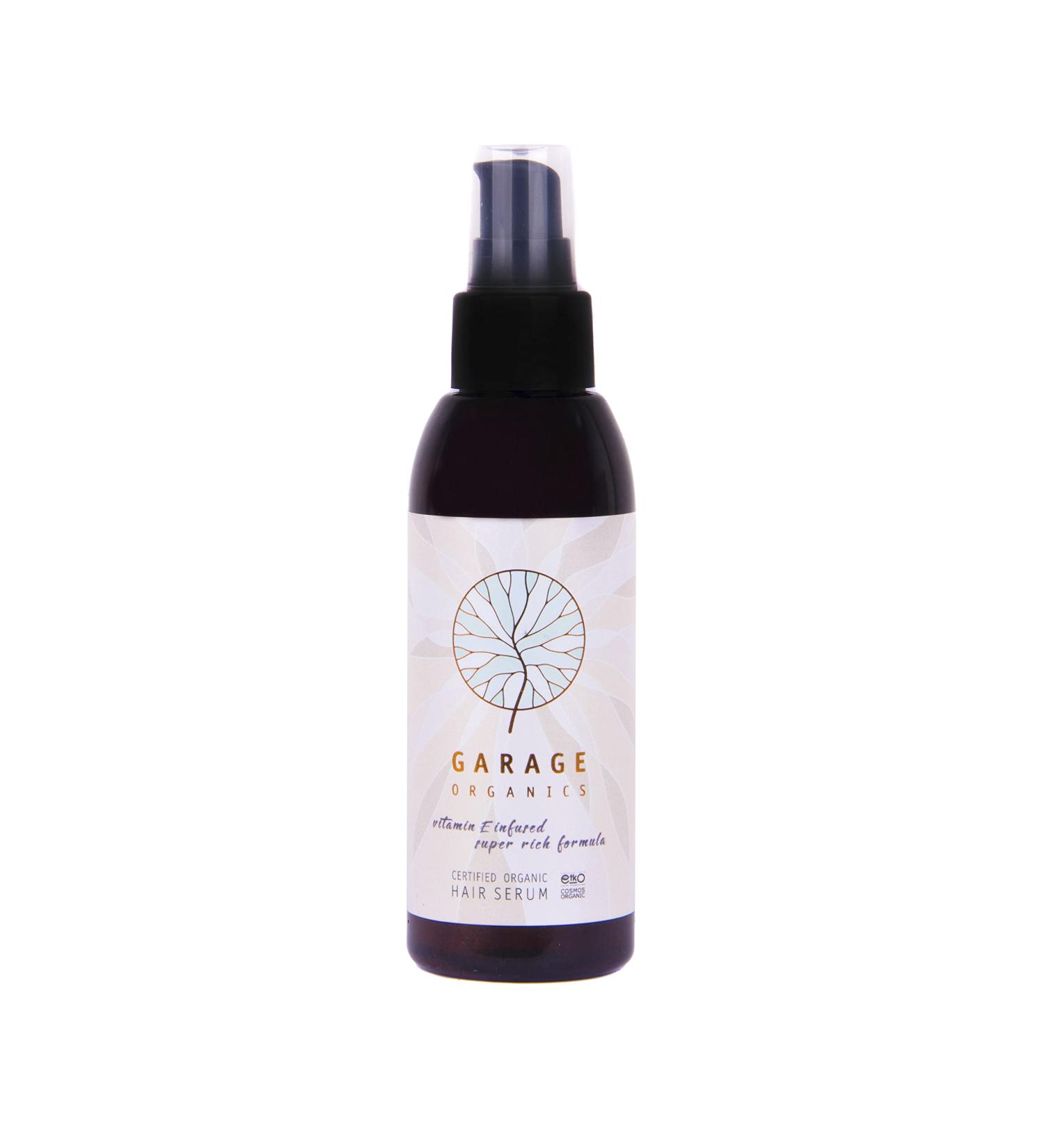 Garage Organics Hair Serum - Organic Certified Vitamin E Infused Scalp and Hair Strengthening Oil for Healthy Hair Growth