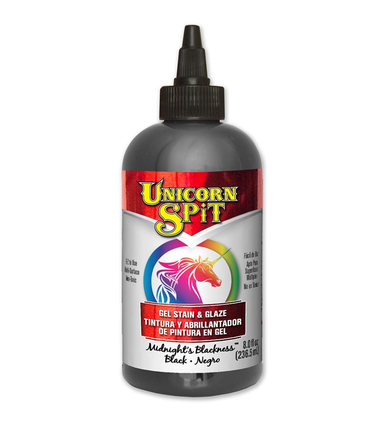 Unicorn SPiT Midnight's Blackness Gel Stain & Glaze 8.0 FL OZ Bottle - Buy Online on GoSupps.com