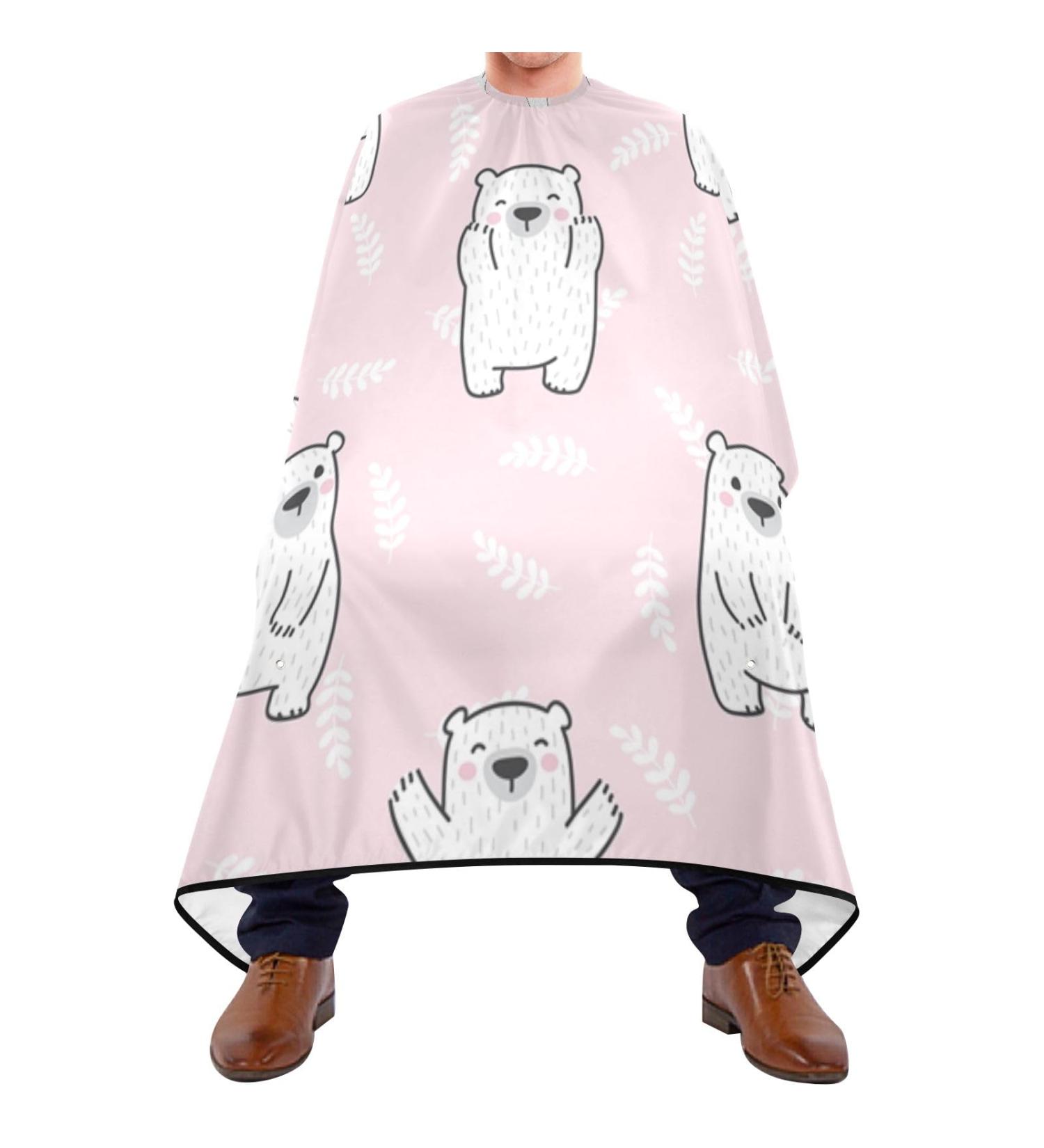 Waterproof Barber Cape - Cute Polar Bear & Leaves | Unisex Hair Cutting Bib for Men | Stylish Cheetah Design - Buy Online on GoSupps.com