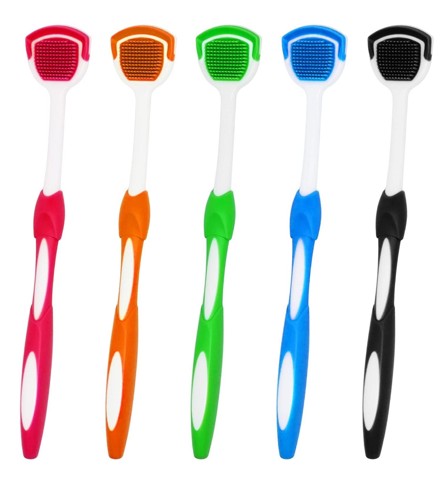 5 Pack Tongue Brush Scraper Set | Helps Fight Bad Breath | Tongue Cleaner Kit - Buy Online on GoSupps.com