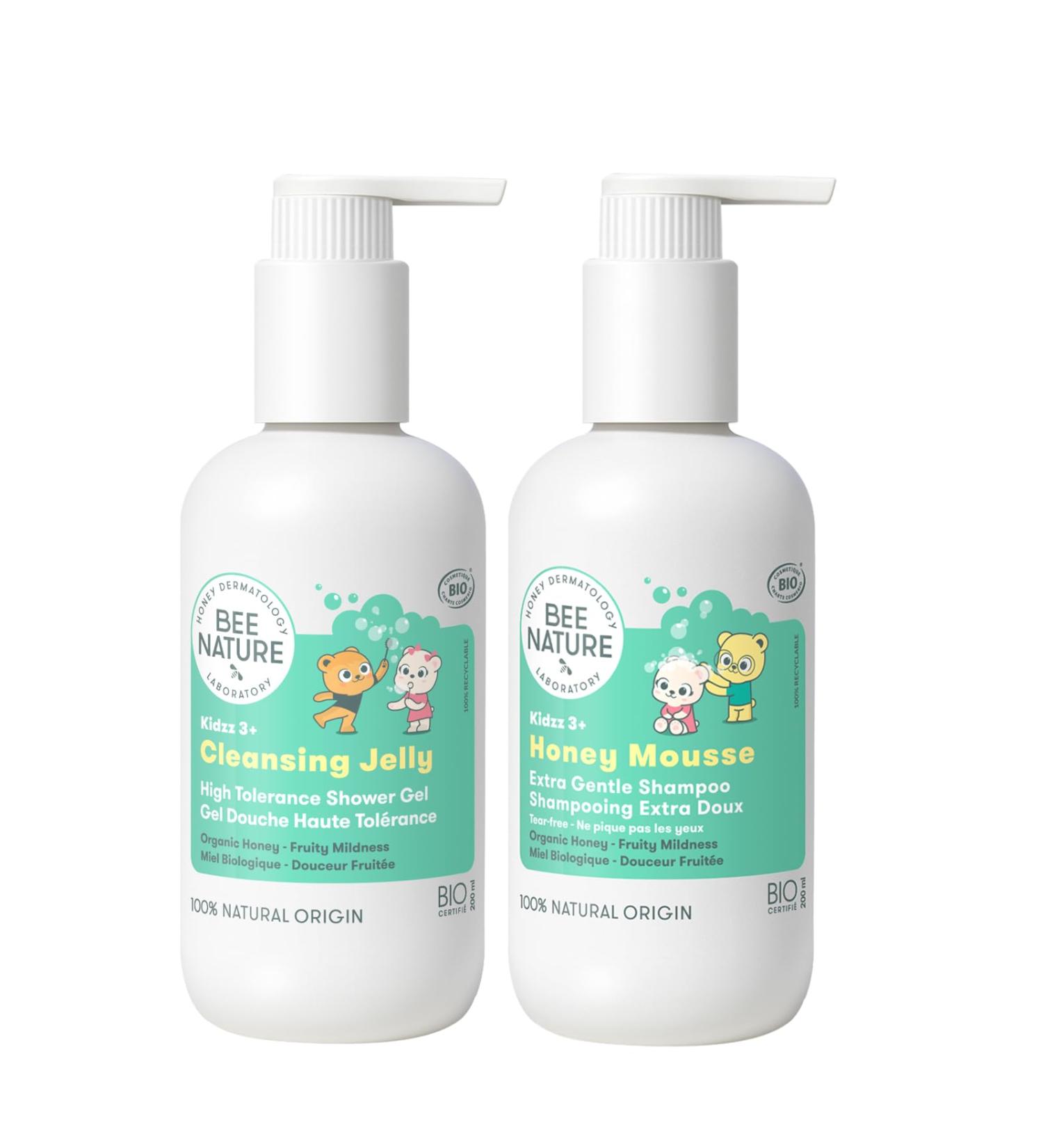  bee nature Bee Nature - Organic Children's Shower Gel 200ml - Honey Mousse Shampoo 200ml - 100% Biodegradable and Recyclable - Buy Online on GoSupps.com