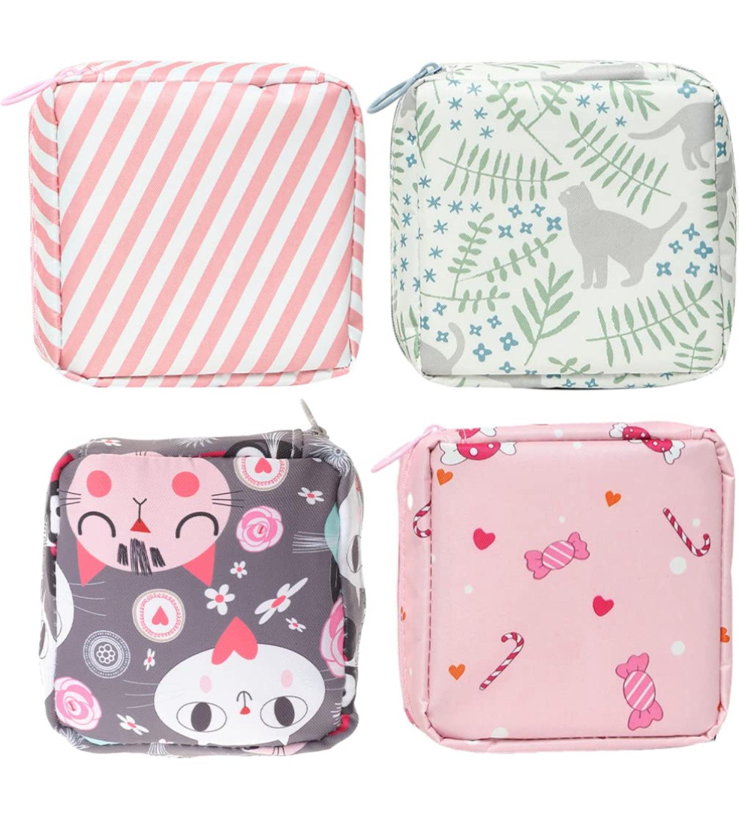 4-Pack Storage Bag for Women's Bandages | Periodica Zip Bags for First Period Gifts | Collectible Pink Bags for Teenage Girls - Buy Online on GoSupps.com