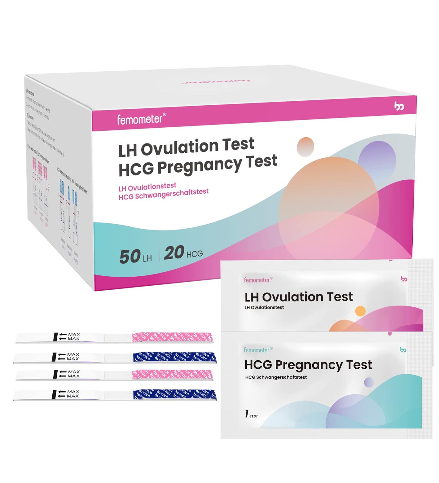 50 Ovulation Test Strips + 20 Pregnancy Test Strips | 99% Accurate & Easy to Use - Buy Online on GoSupps.com