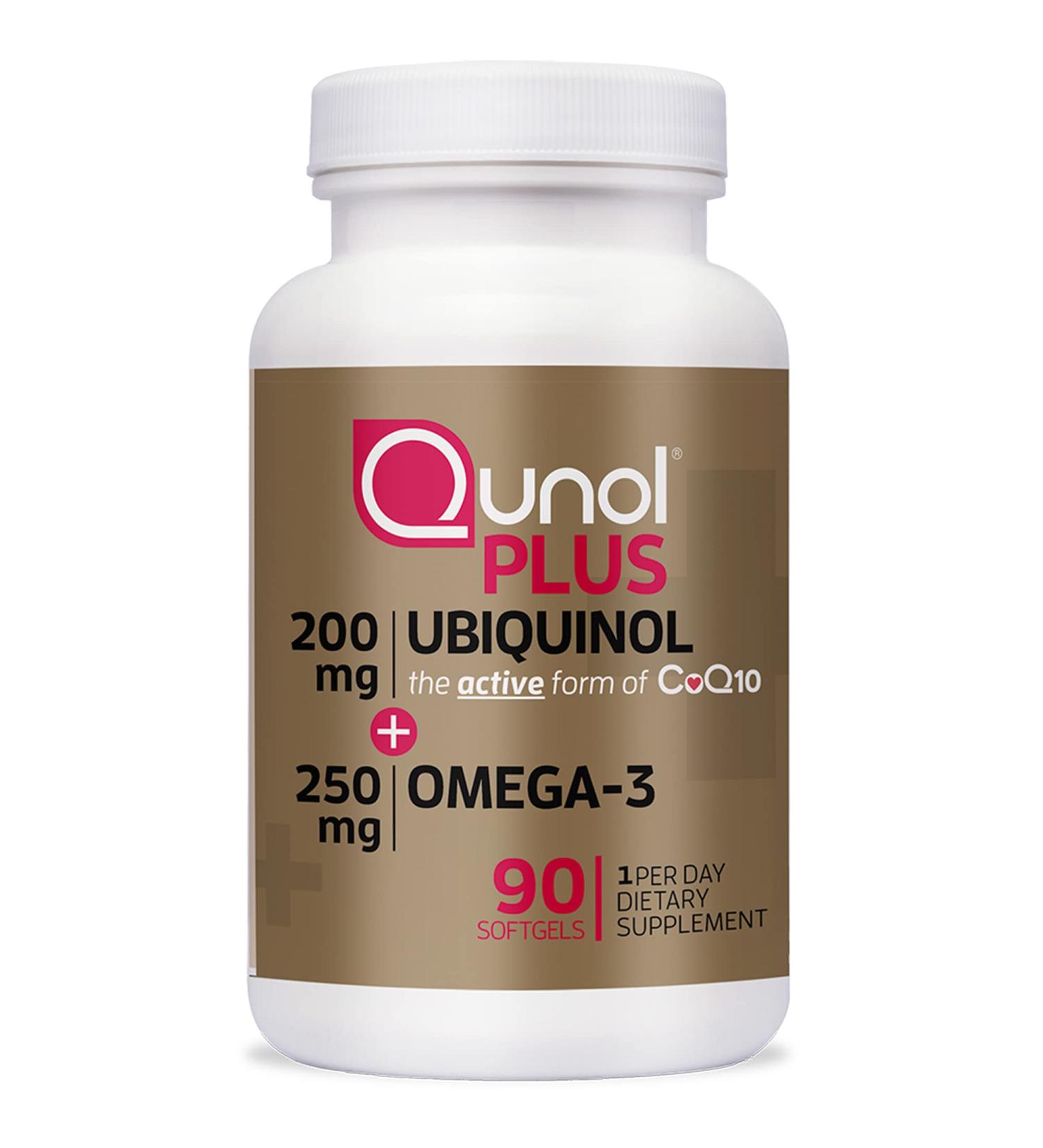 Qunol Plus Ubiquinol CoQ10 200mg + Omega 3 Fish Oil 250mg | Extra Strength Antioxidant for Heart Health | Natural Energy Supplement | 90 Count - Buy Online on GoSupps.com