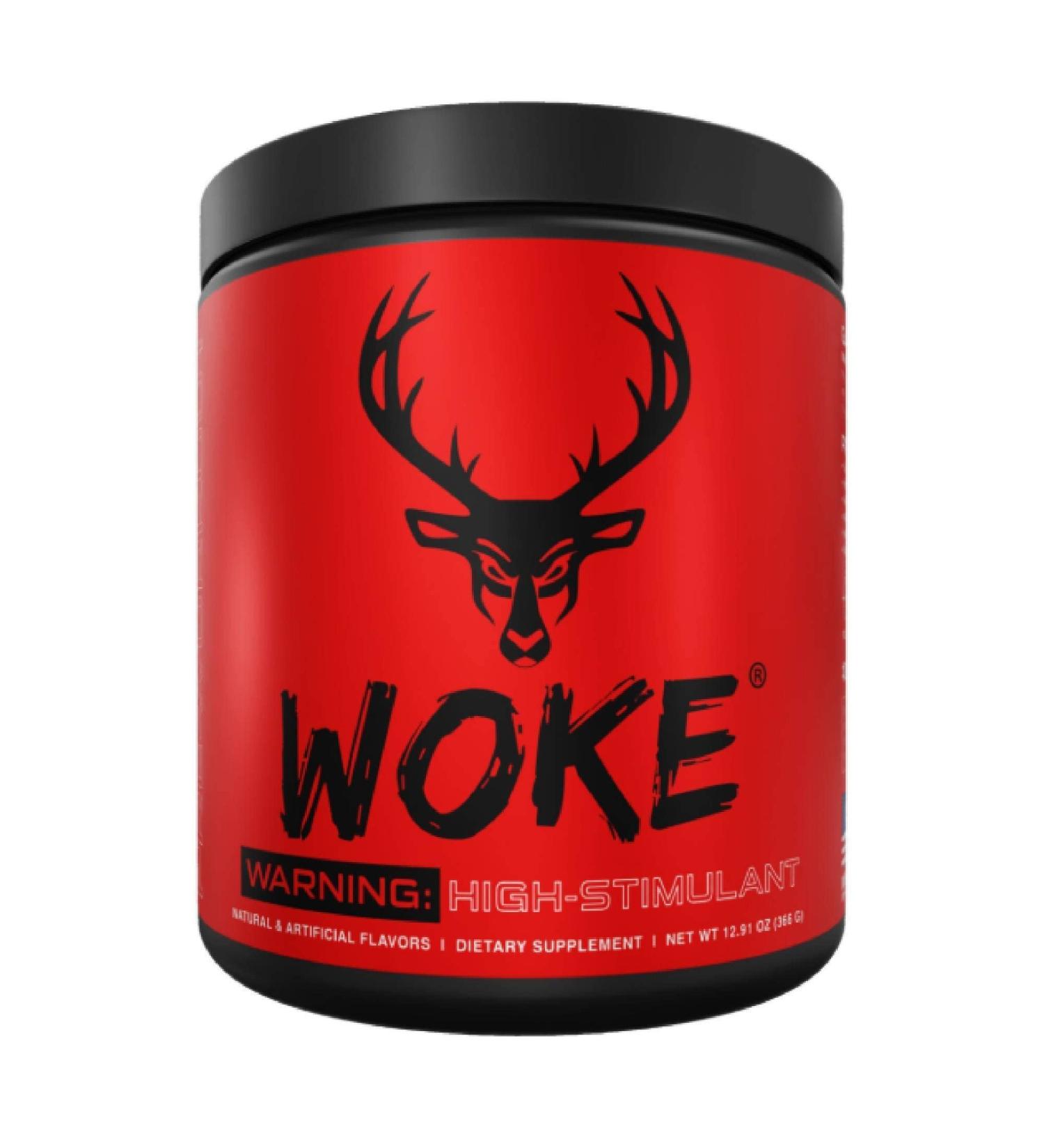 Bucked Up Woke High Stim Pre Workout - Blue Raz Flavor - Focus Nootropic Pump - Strength & Growth - 30 Servings - Buy Online on GoSupps.com