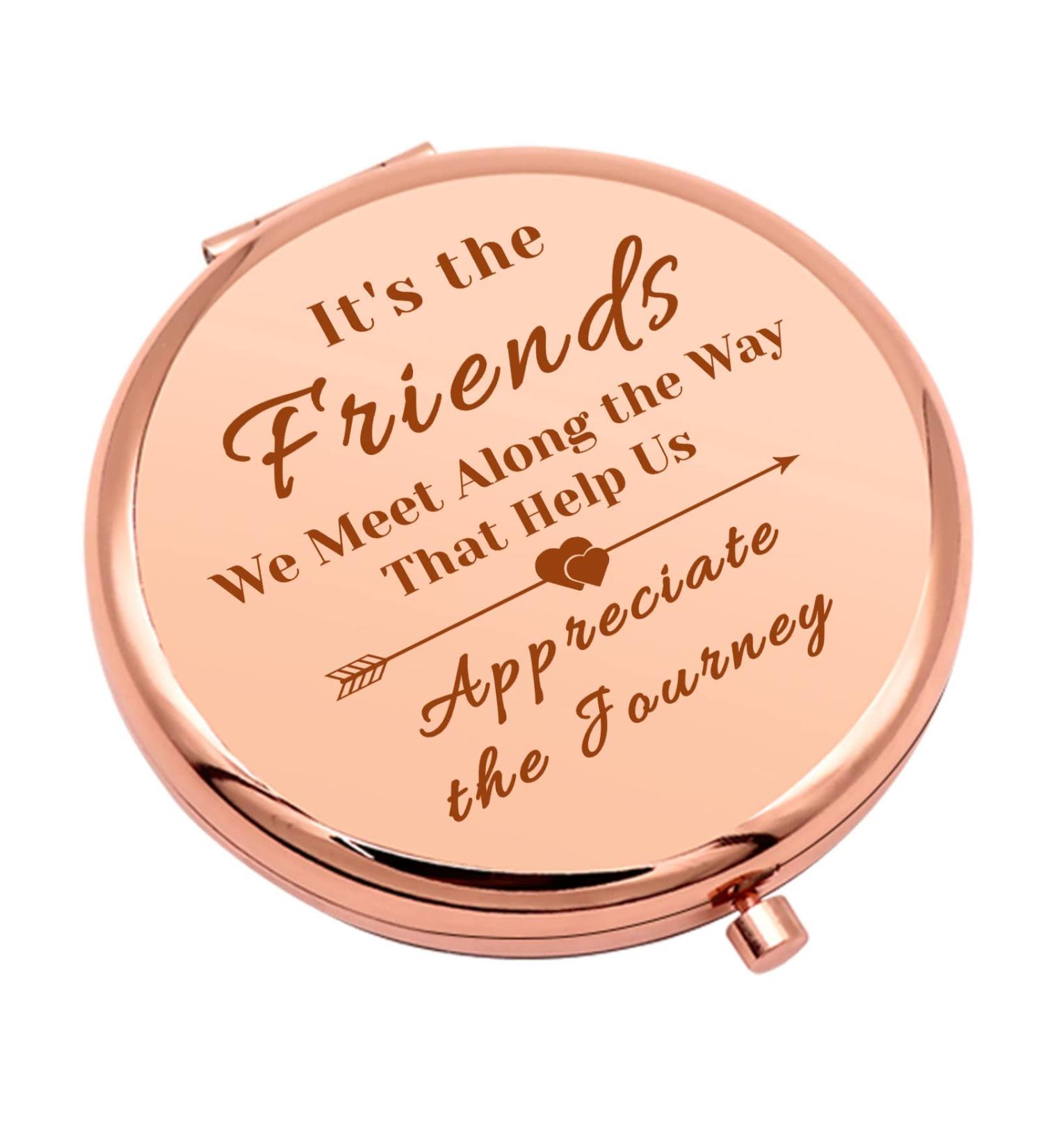 Rose Gold Compact Mirror - Friendship Gifts for Her | Best Friends/Sister/Bestie Gift | Graduation/Christmas/Birthday Present - Buy Online on GoSupps.com