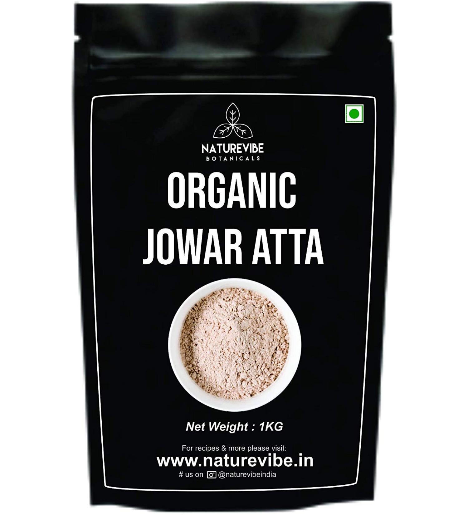 Naturevibe Botanicals Organic Jowar Atta Sorghum - 1Kg - Buy Online on GoSupps.com