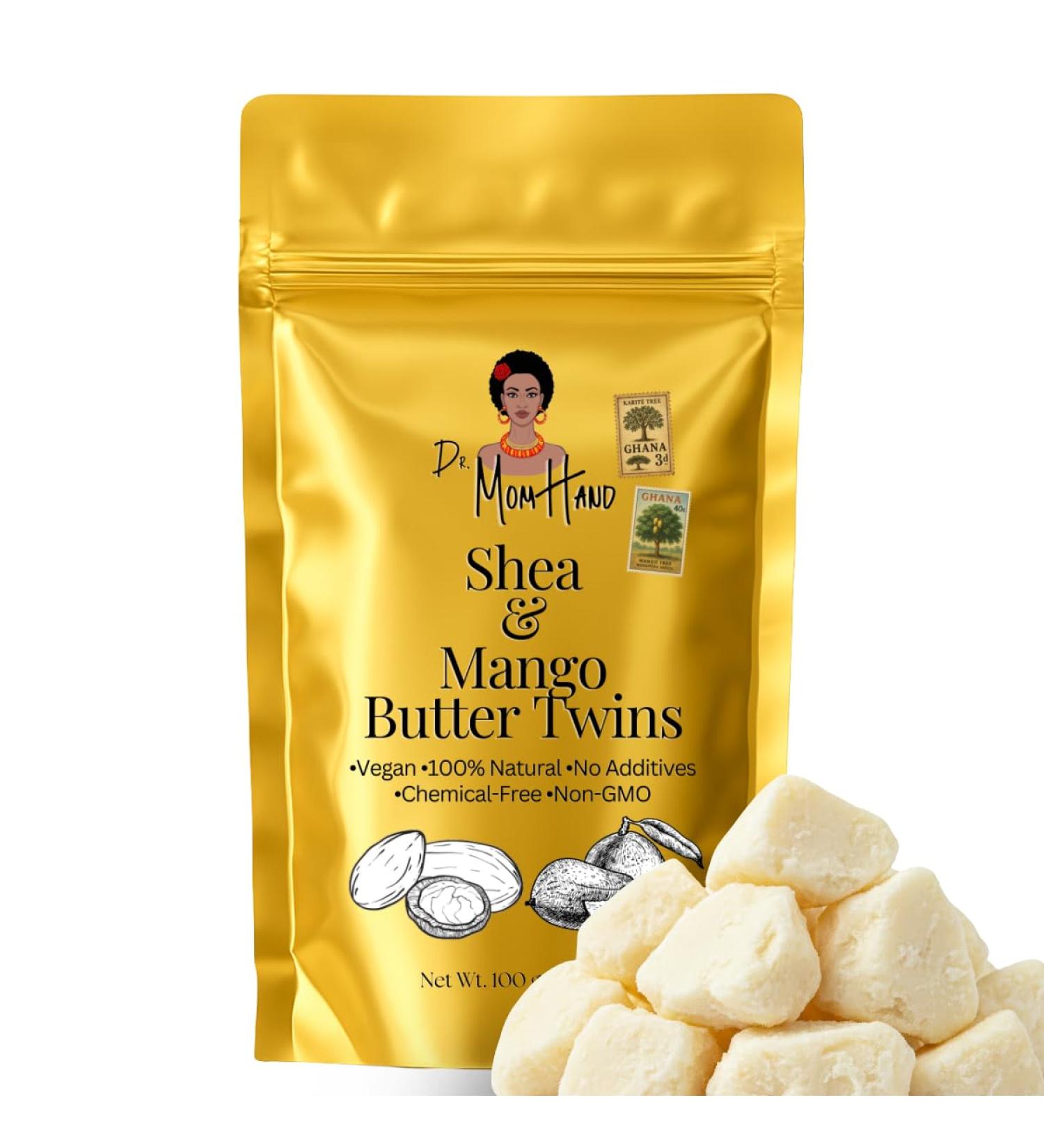 Organic Raw Shea and Mango Butter | 100% Pure Natural & Unrefined Body and Hair Moisturizer 3.53 oz - Buy Online on GoSupps.com