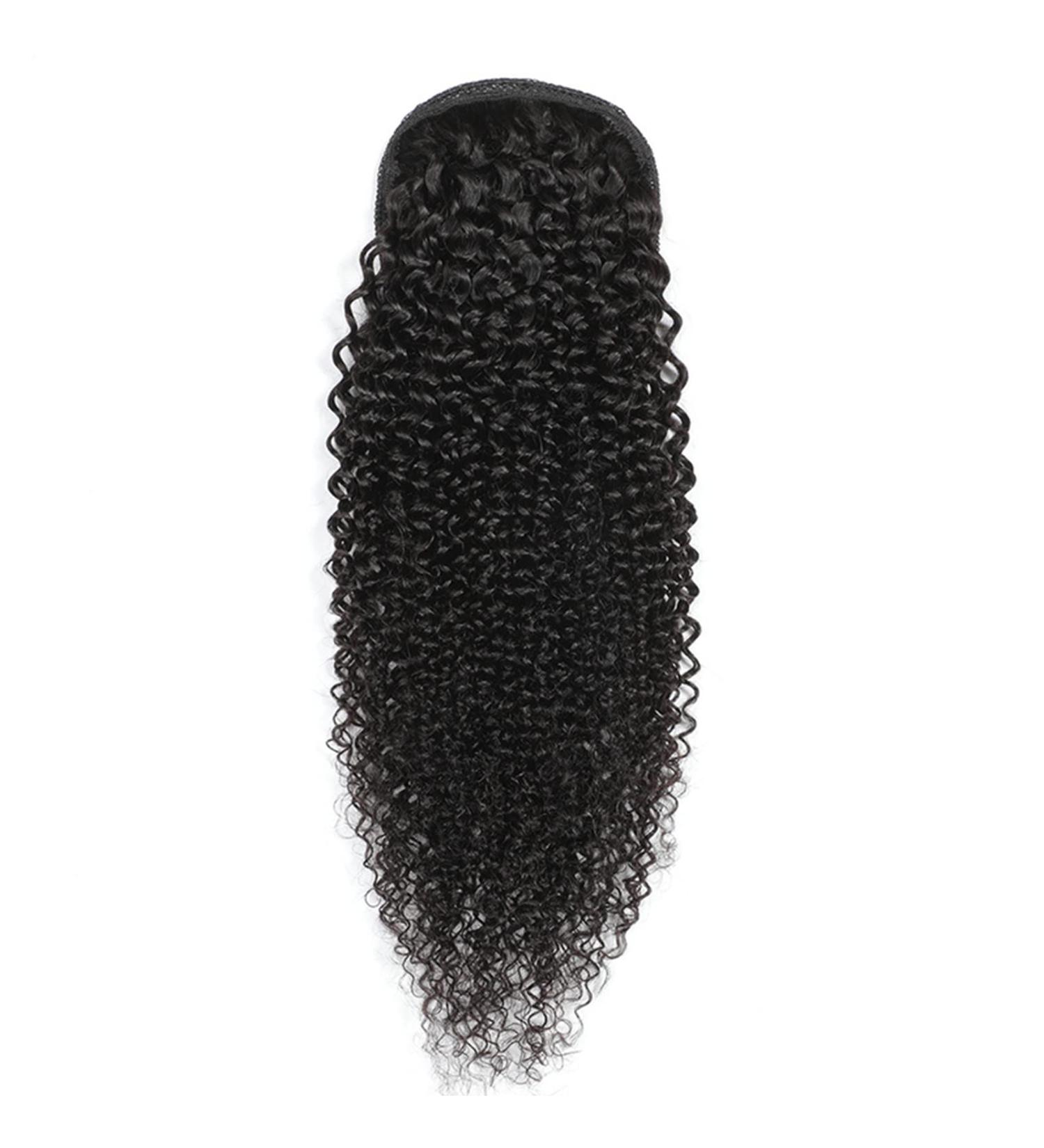 Luovce Ponytail Extension Human Hair Kinky Curly Drawstring Ponytail Hair Extension 18 inches Natural Colour 18 inch Natural Colour - Buy Online on GoSupps.com