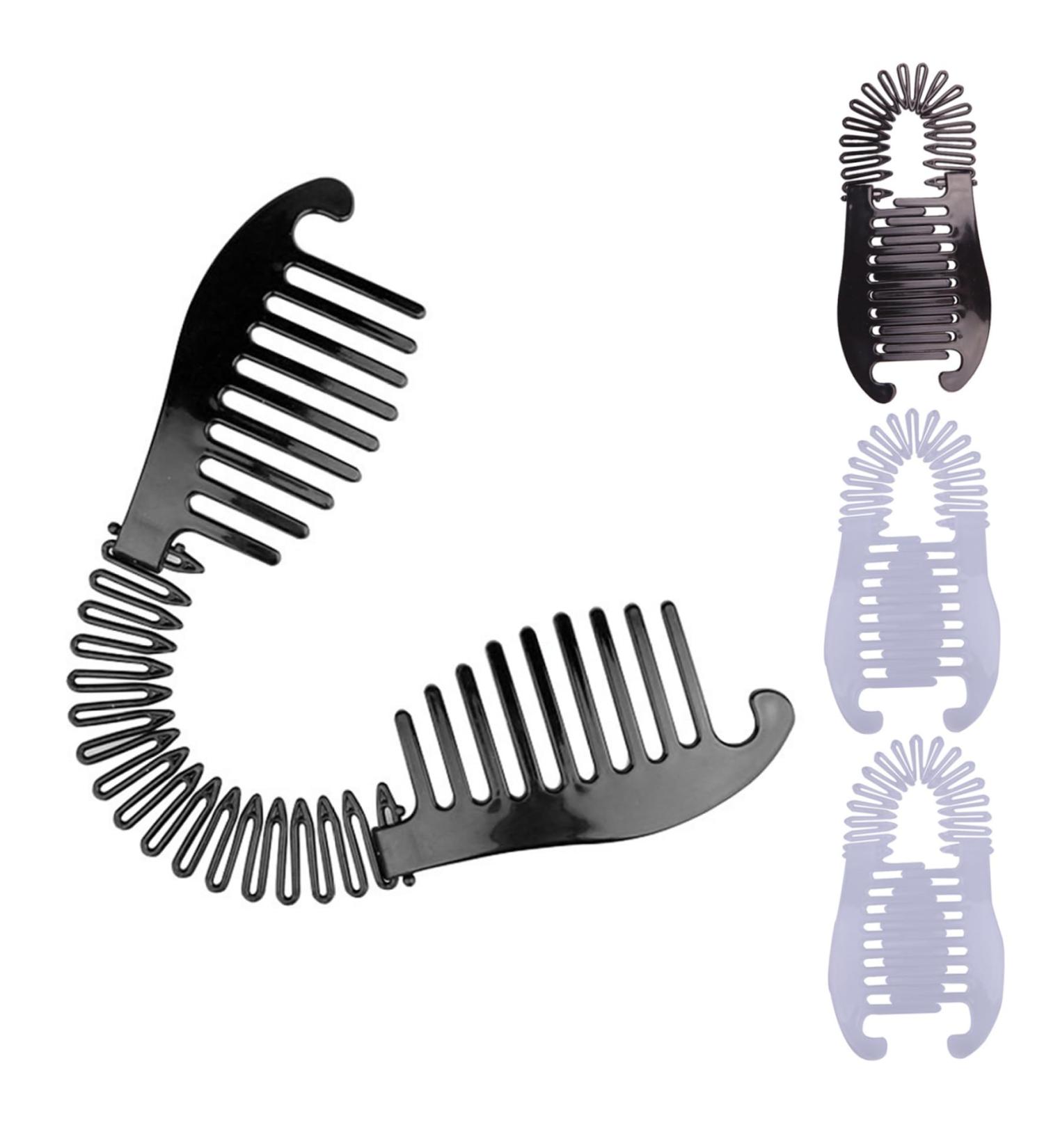 Banana Clip 4PCS Banana Clips Hair Adjustable Flexible Portable Pp Solid Banana Hair Clips for Women Styling Banana Comb for Thick Hair Ponytail - Buy Online on GoSupps.com