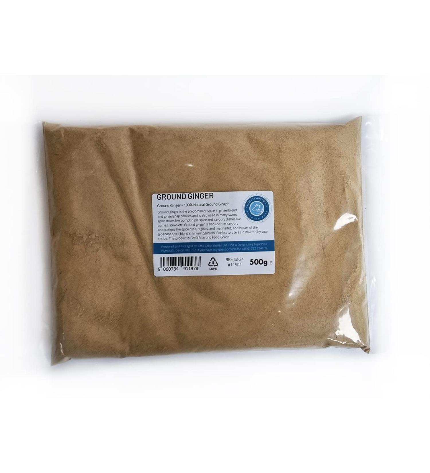 Premium Quality 500g Ground Ginger - 100% Pure Ingredients for Top-Notch Flavor - Buy Online on GoSupps.com