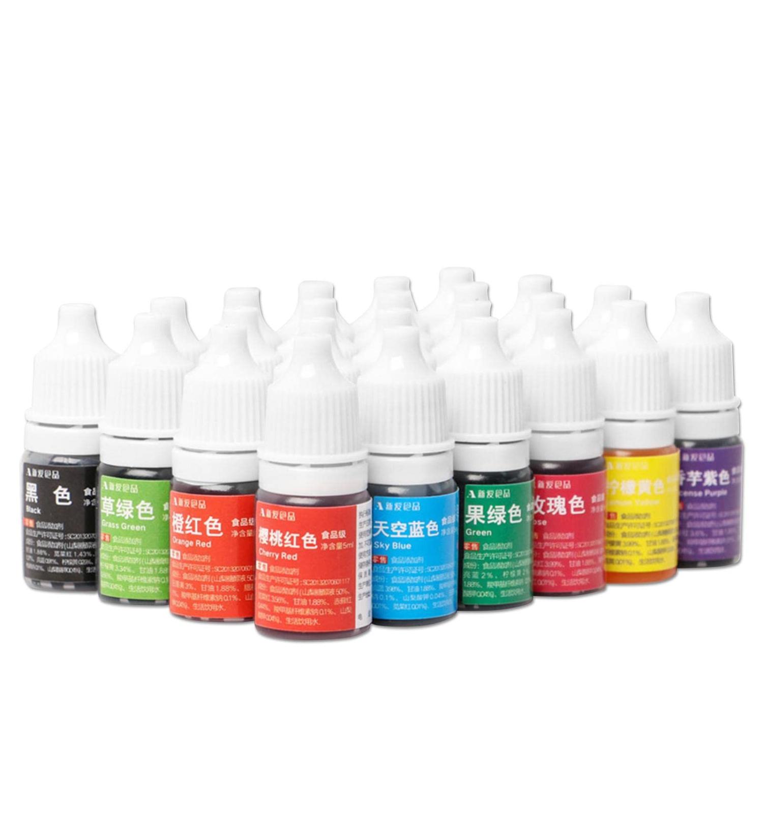 Food-Grade Liquid Baking Compound Colorant - Practical Food Coloring | Tasteless Edible Food Dye | 25 Colors Vibrant Icing Colors for Cream Cake Decoration 10ml Xiatiam - Buy Online on GoSupps.com