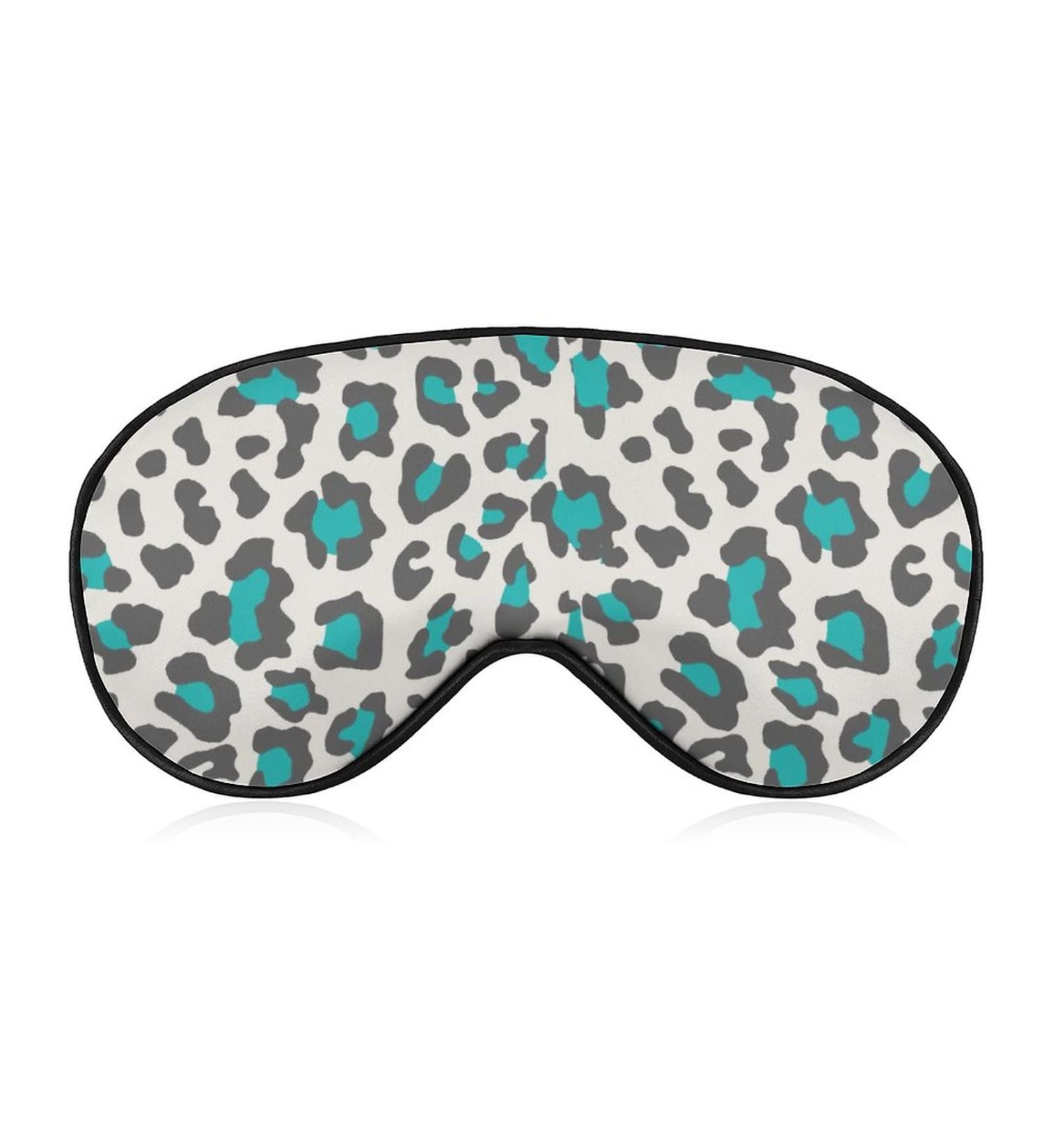 Cheetah Print Blue Sleep Mask for Women | Adjustable Eye Shades Cover with Elastic Strap - Best Sleep Accessory - Buy Online on GoSupps.com