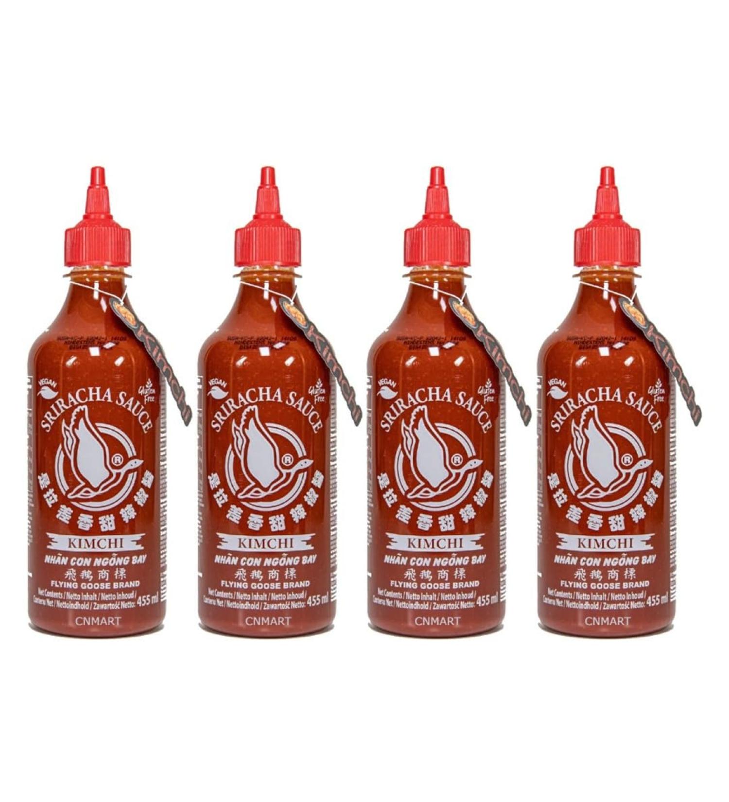 Flying Goose Sriracha Kimchi Hot Chilli Spicy Sauce Vegan 455ml (Pack of 4) by CNMART - Buy Online on GoSupps.com