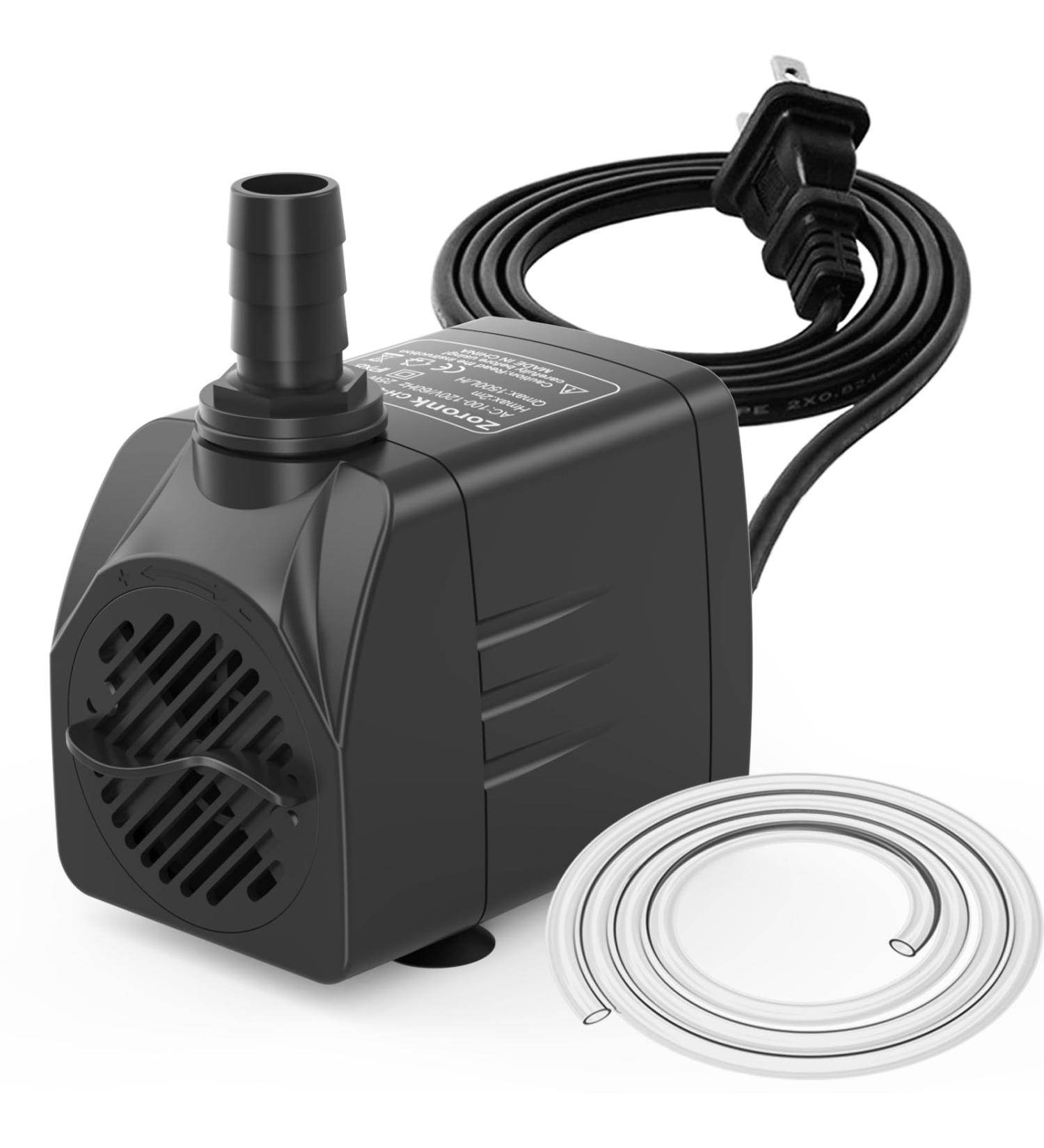 Knifel 400GPH Submersible Water Pump(1500L/H 25W) Ultra Quiet Fountain Pump with 6.5ft. High Lift Pond Pump for Fish Tank Pond Aquarium Statuary Hydroponics. - Buy Online on GoSupps.com