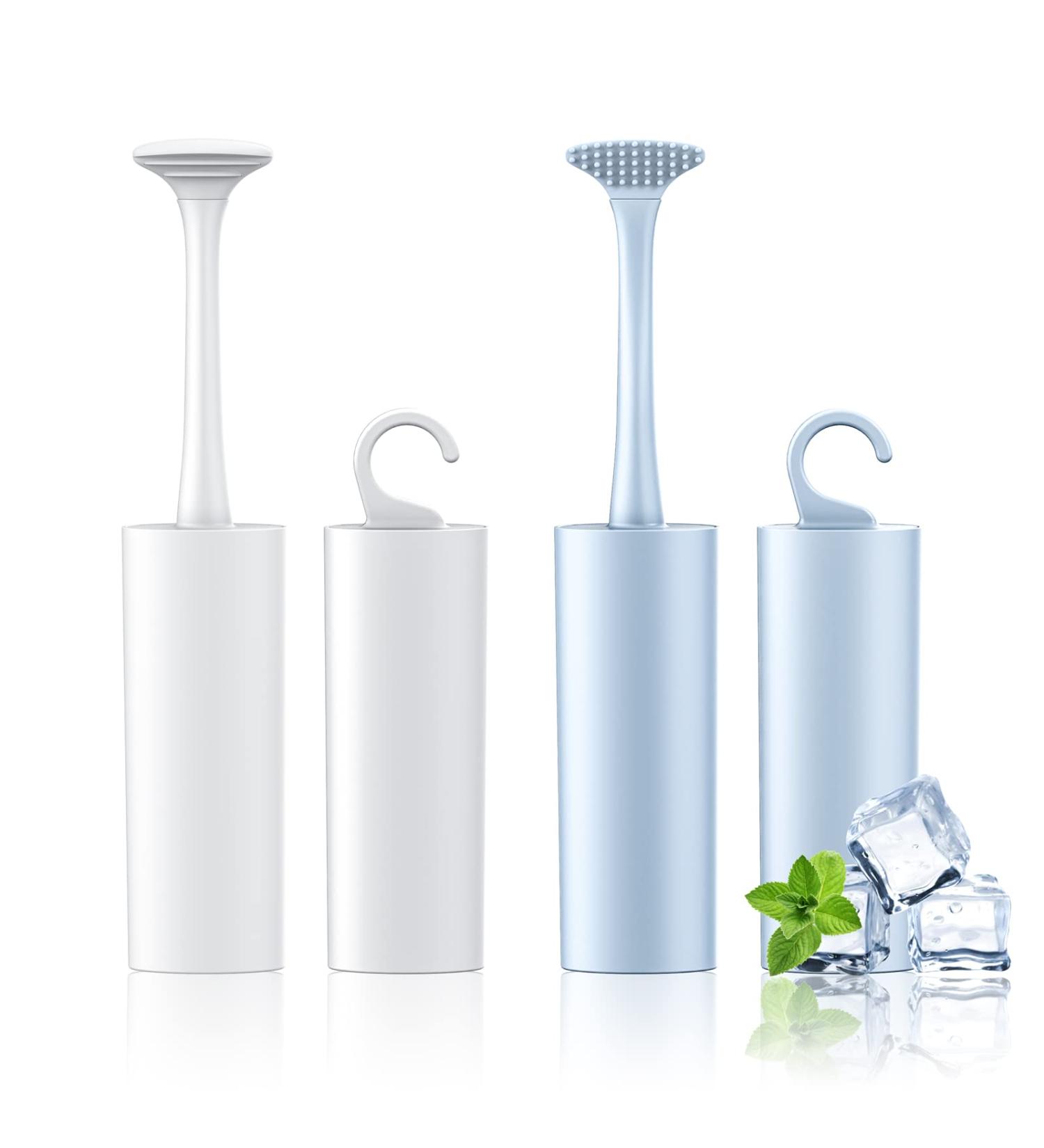 RorincoGi Tongue Scraper 2 Pack - Soft Tongue Cleaner for Fresh Breath - Oral Care Tools for Adults & Kids - White & Blue - Buy Online on GoSupps.com