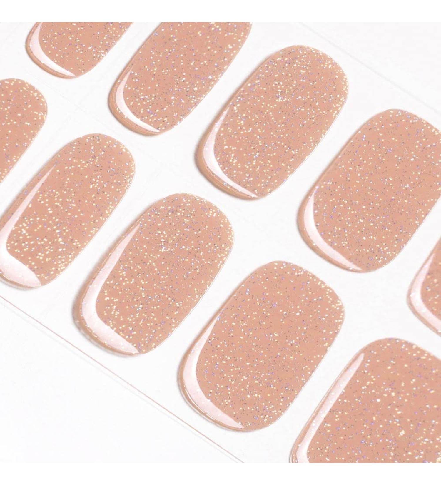 DANNI & TONI Soft Gel Nail Strips - Simply Sand Solid Colour Fine Glitter | 28 Stickers Semi Cured Wraps - Buy Online on GoSupps.com