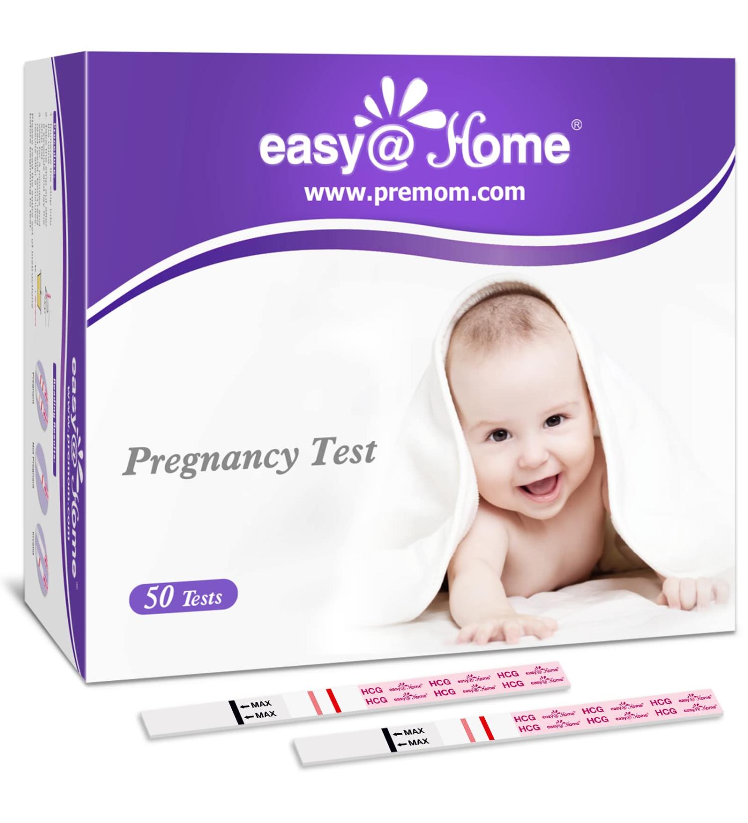 Easy Home 50 Bulk Pregnancy Tests Strips: Easy to Use & Early Detection Pregnancy Strips at Home - hCG Pregnancy Test Kits 50 count (Pack of 1) - Buy Online on GoSupps.com